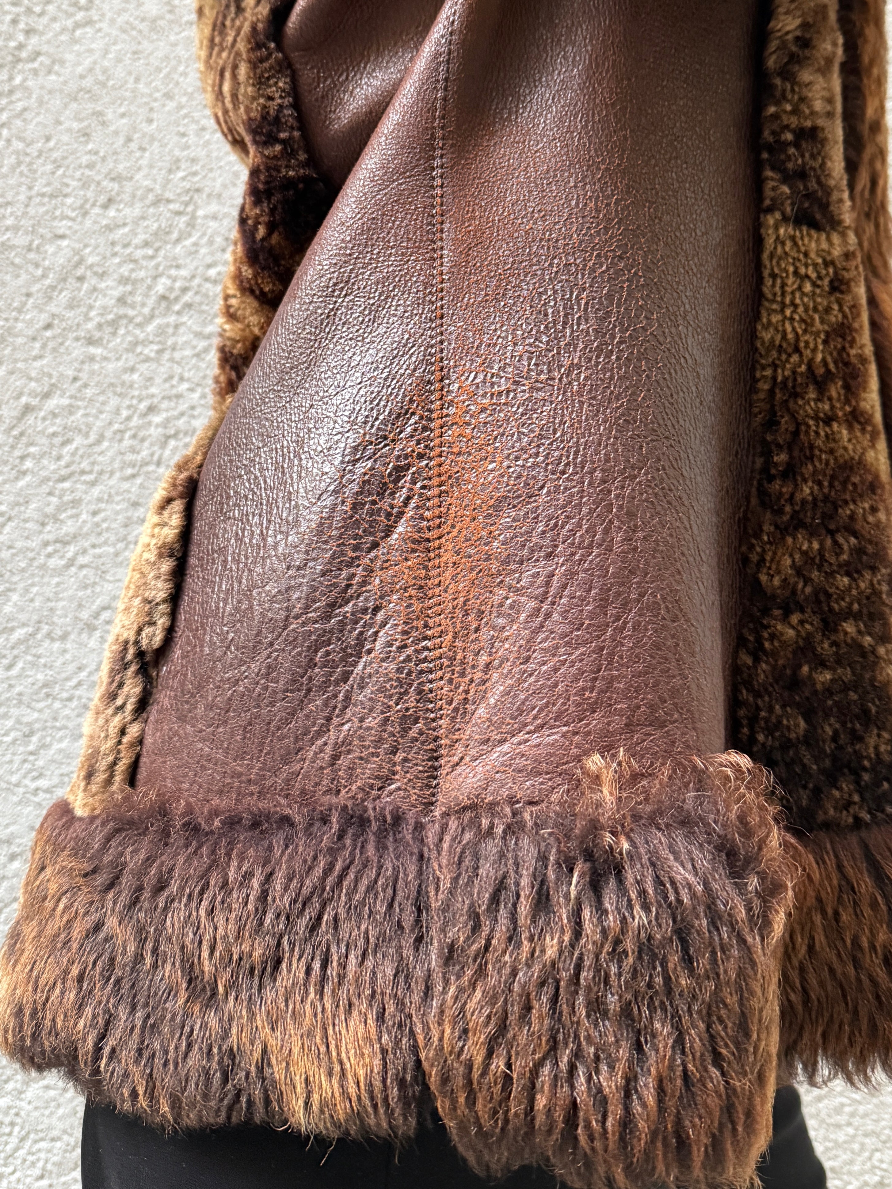 Vintage 100% Genuine Lamb Shearling Leather Coat M