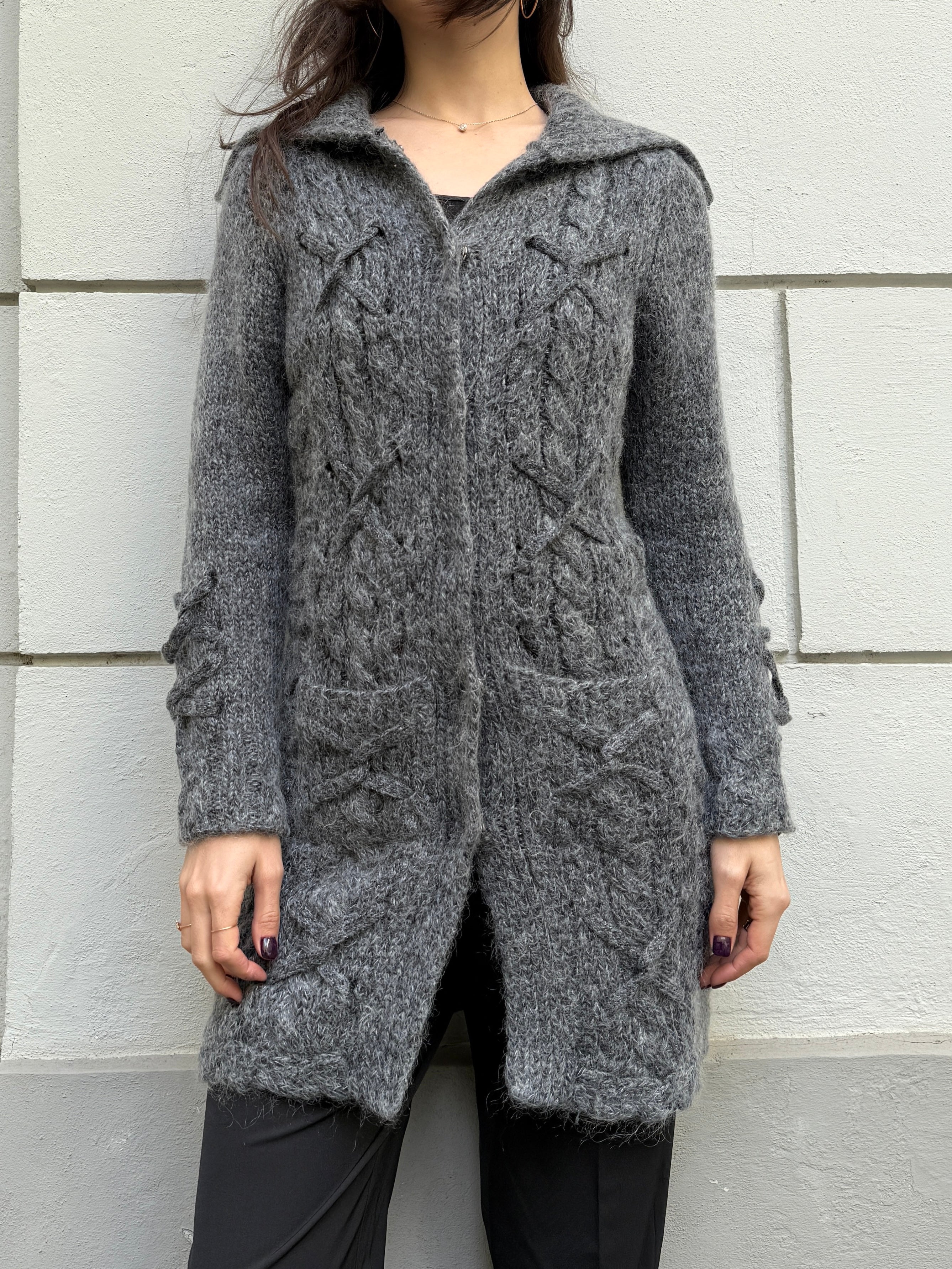 Vintage Gray Wool/Mohair Cardigan M