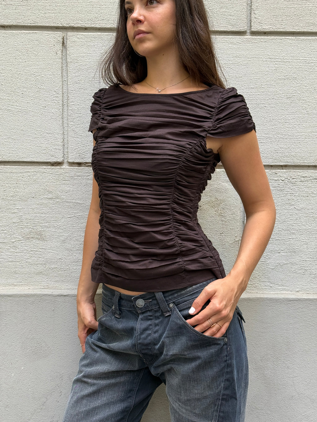 Vintage Y2K Brown Linen Blend