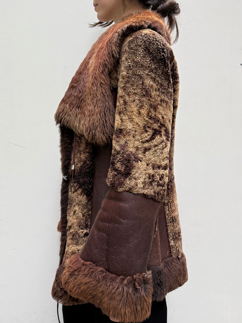 Vintage 100% Genuine Lamb Shearling Leather Coat M