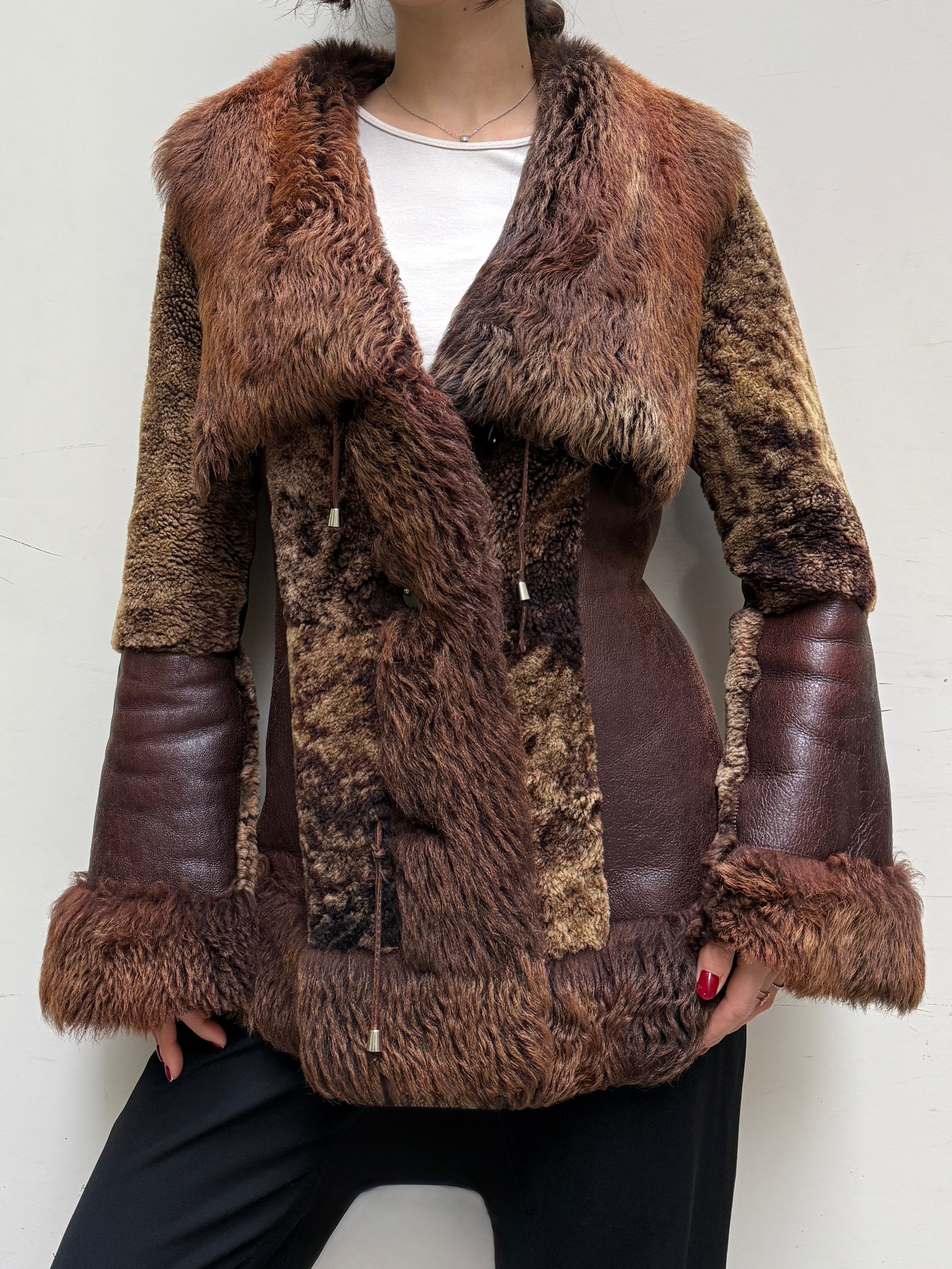 Vintage 100% Genuine Lamb Shearling Leather Coat M