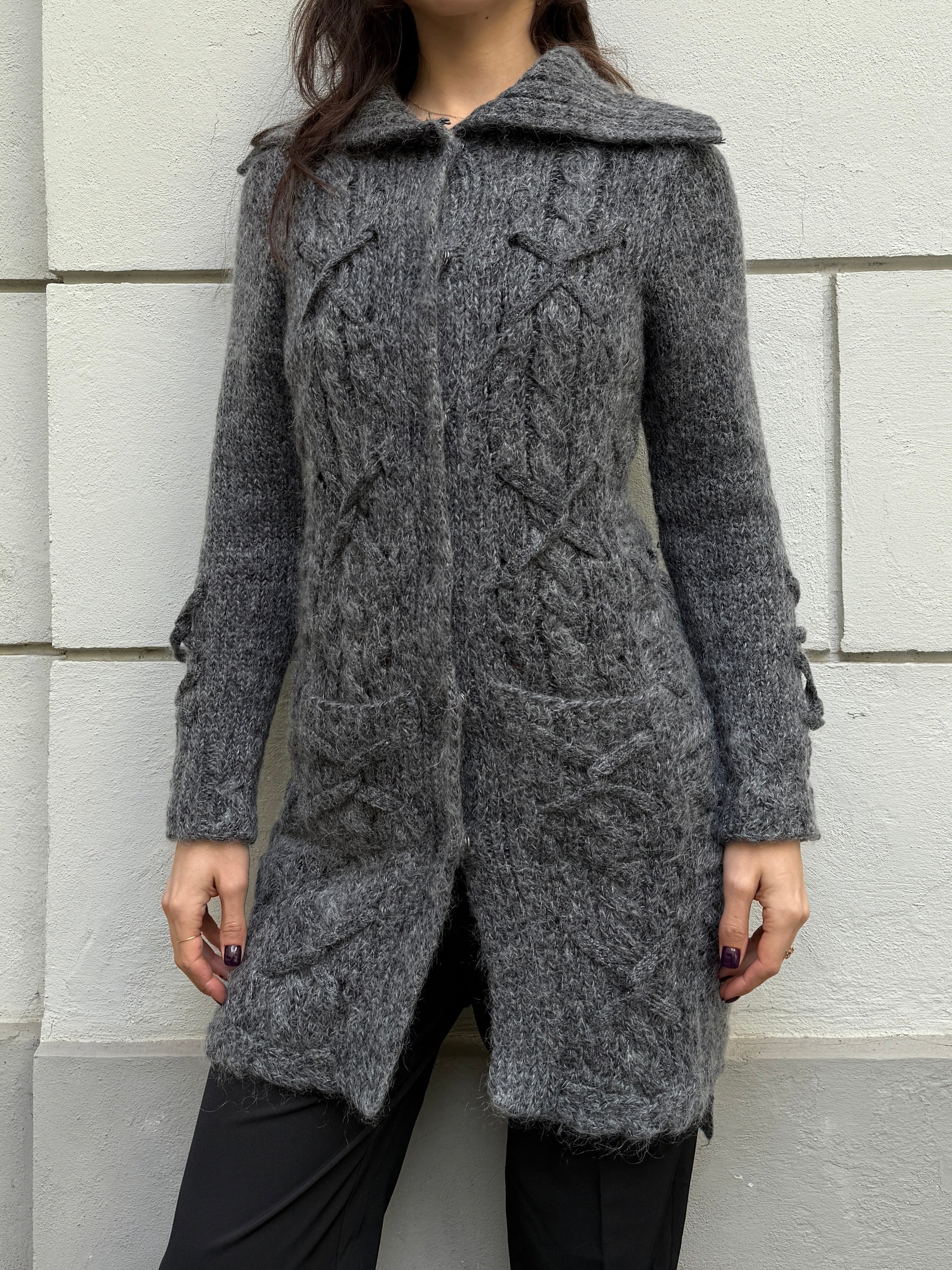 Vintage Gray Wool/Mohair Cardigan M