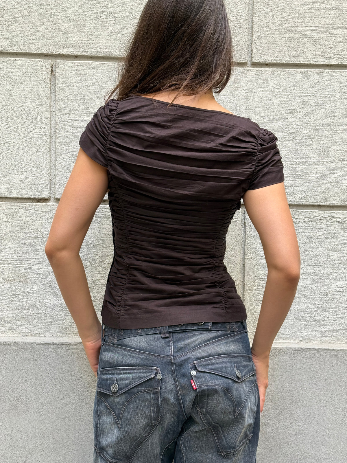 Vintage Y2K Brown Linen Blend