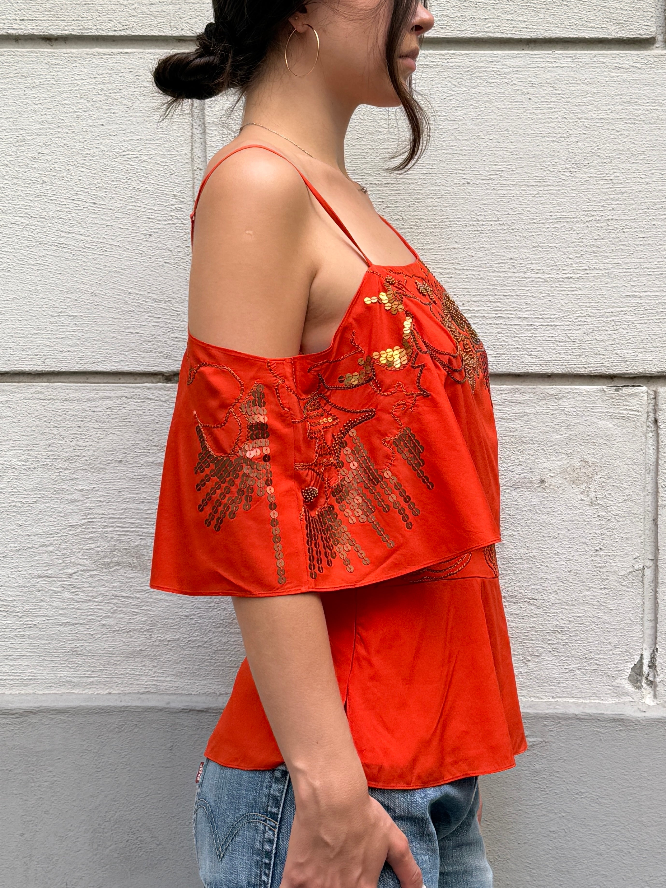 Vintage Y2K Karen Millen 100% Silk Asymmetrical Blouse S