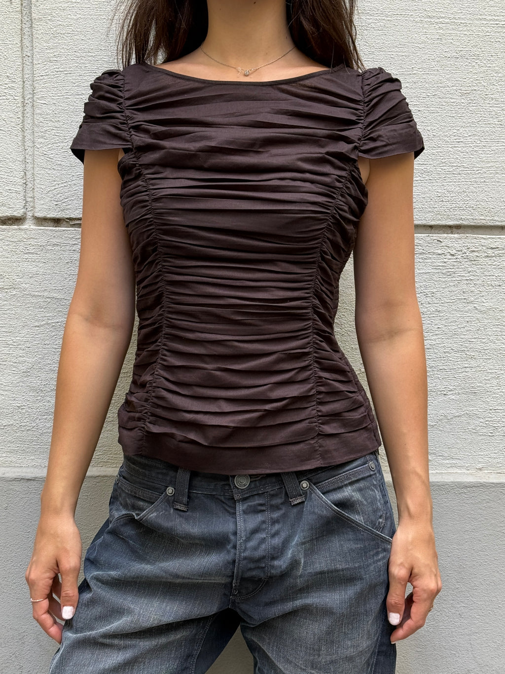 Vintage Y2K Brown Linen Blend