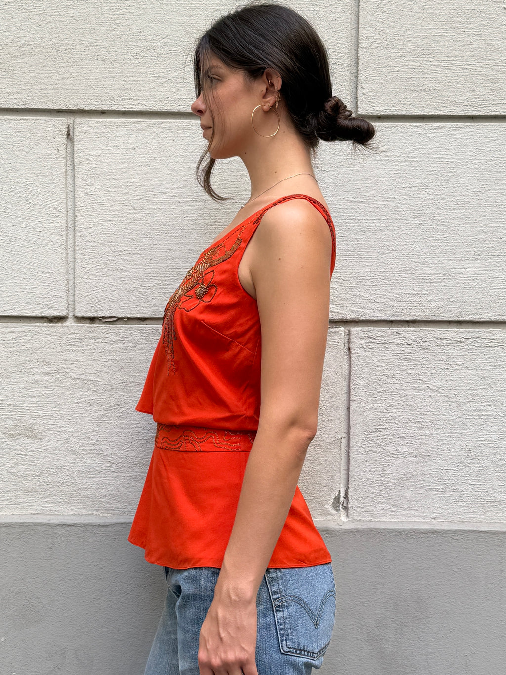 Vintage Y2K Karen Millen 100% Silk Asymmetrical Blouse S