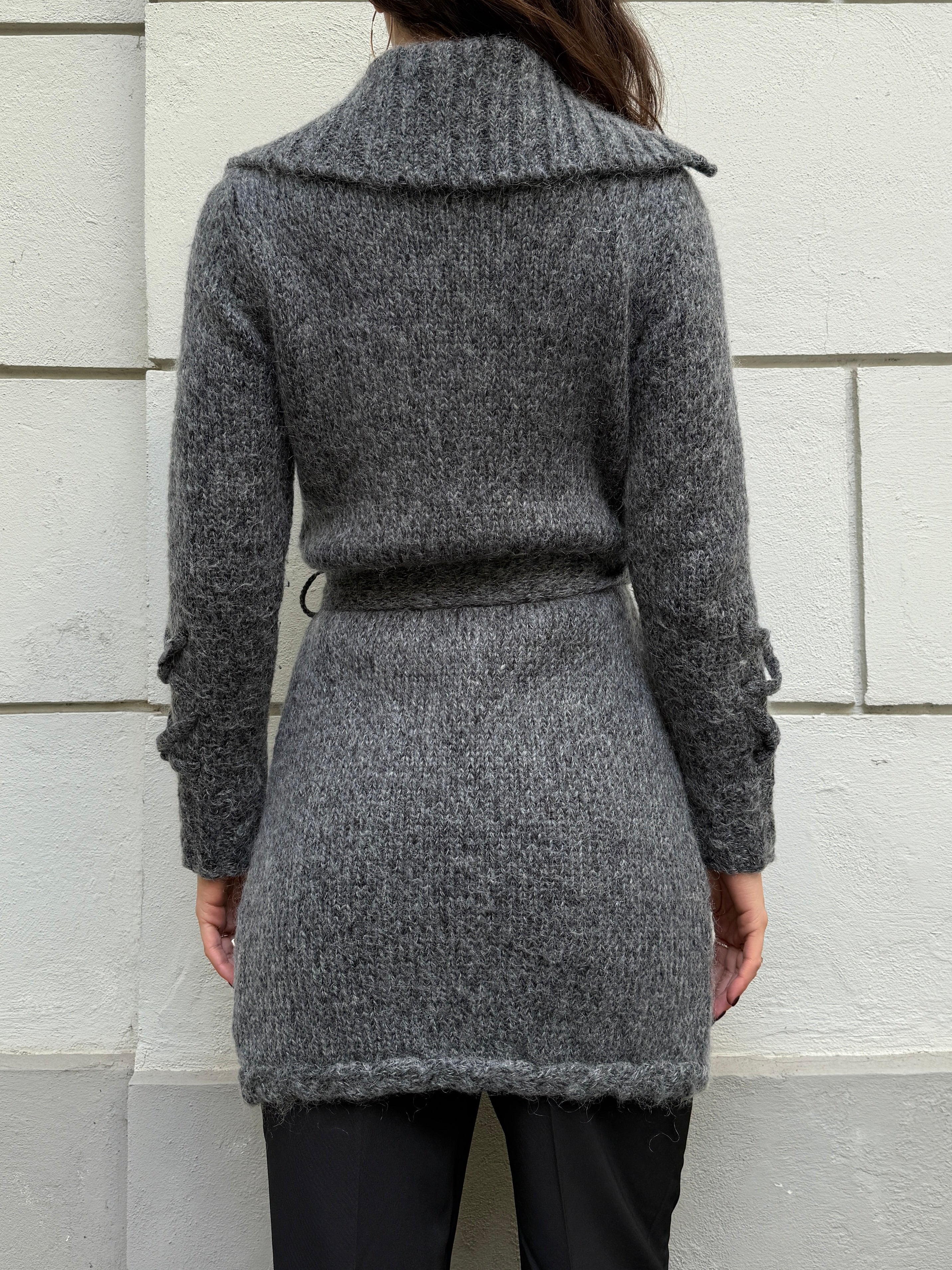 Vintage Gray Wool/Mohair Cardigan M