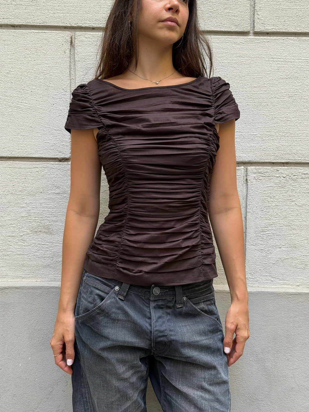 Vintage Y2K Brown Linen Blend