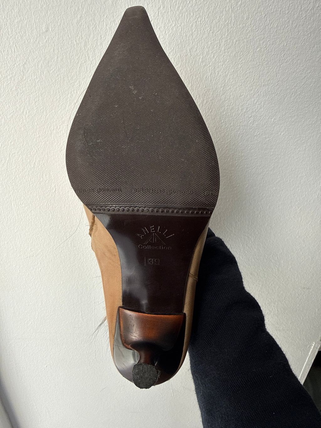 Vintage Y2K 100% Genuine Leather/Shearling & Fur Trim Boots EU 39