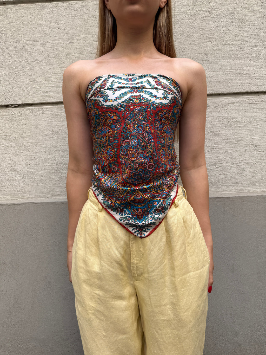 Vintage 100% Silk Paisley Scarf