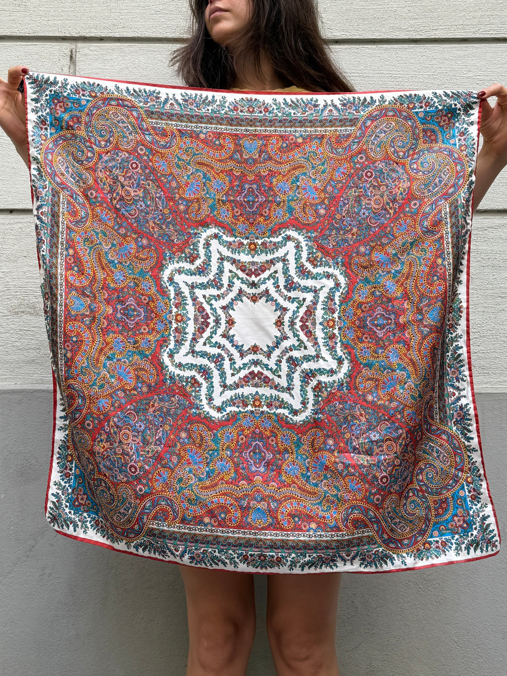 Vintage 100% Silk Paisley Scarf