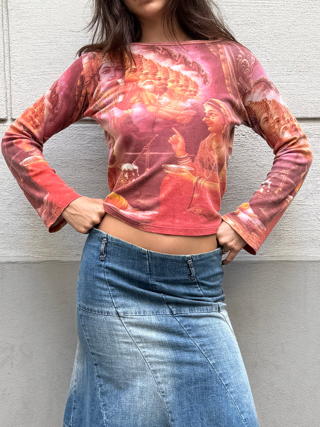 Vintage 100% Cotton Hindu Long Sleeve Shirt S/M