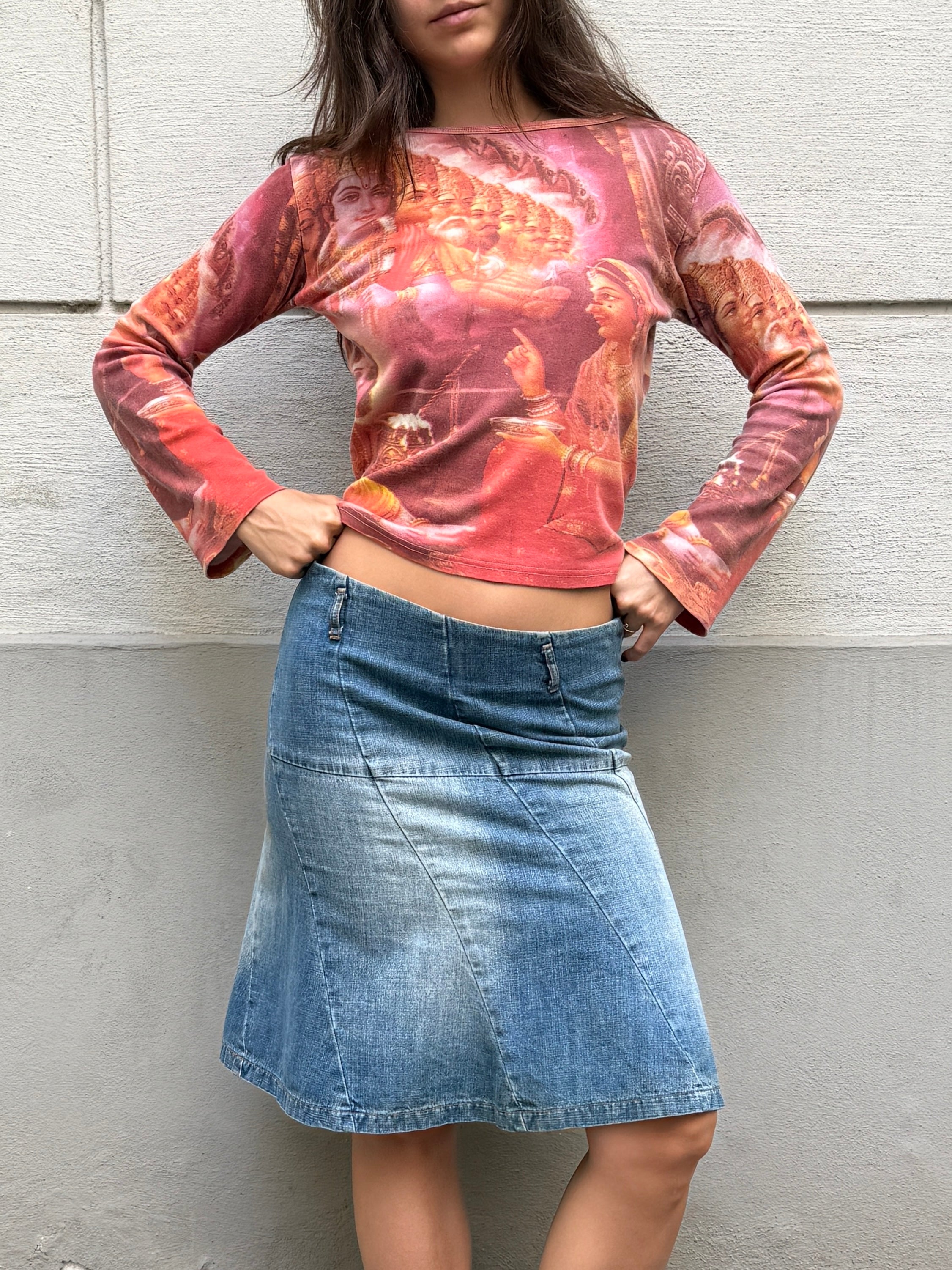 Vintage 100% Cotton Hindu Long Sleeve Shirt S/M