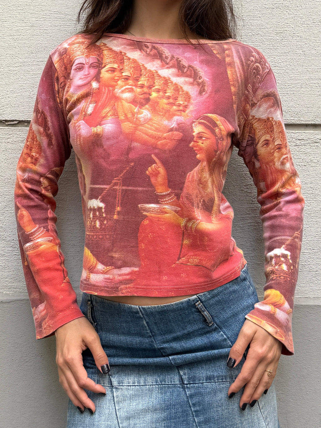 Vintage 100% Cotton Hindu Long Sleeve Shirt S/M