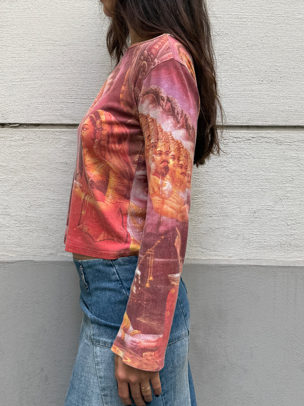 Vintage 100% Cotton Hindu Long Sleeve Shirt S/M