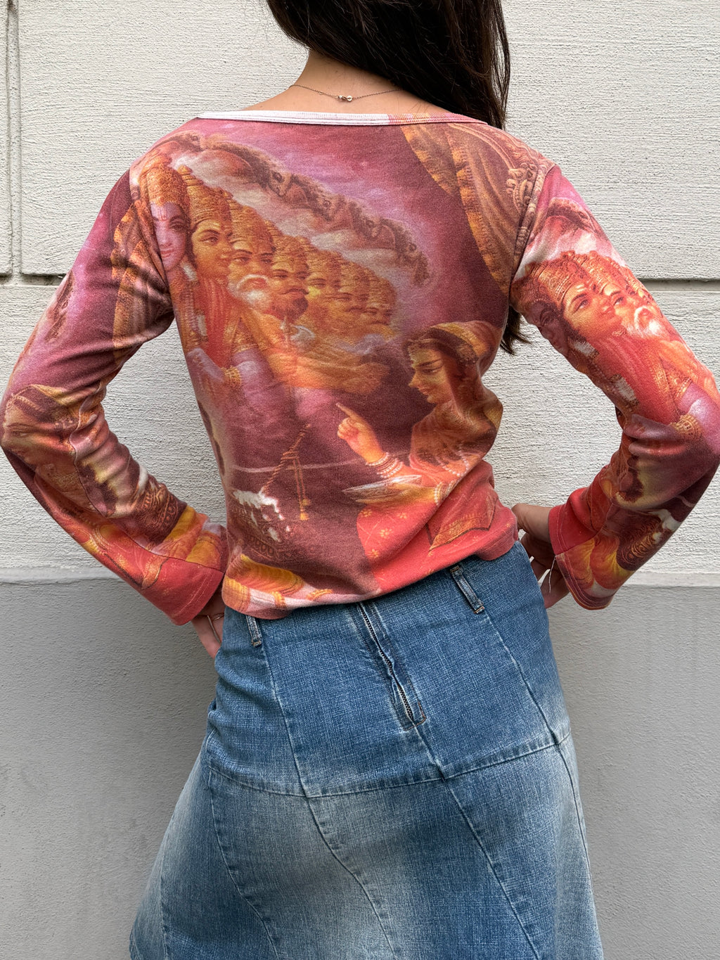 Vintage 100% Cotton Hindu Long Sleeve Shirt S/M