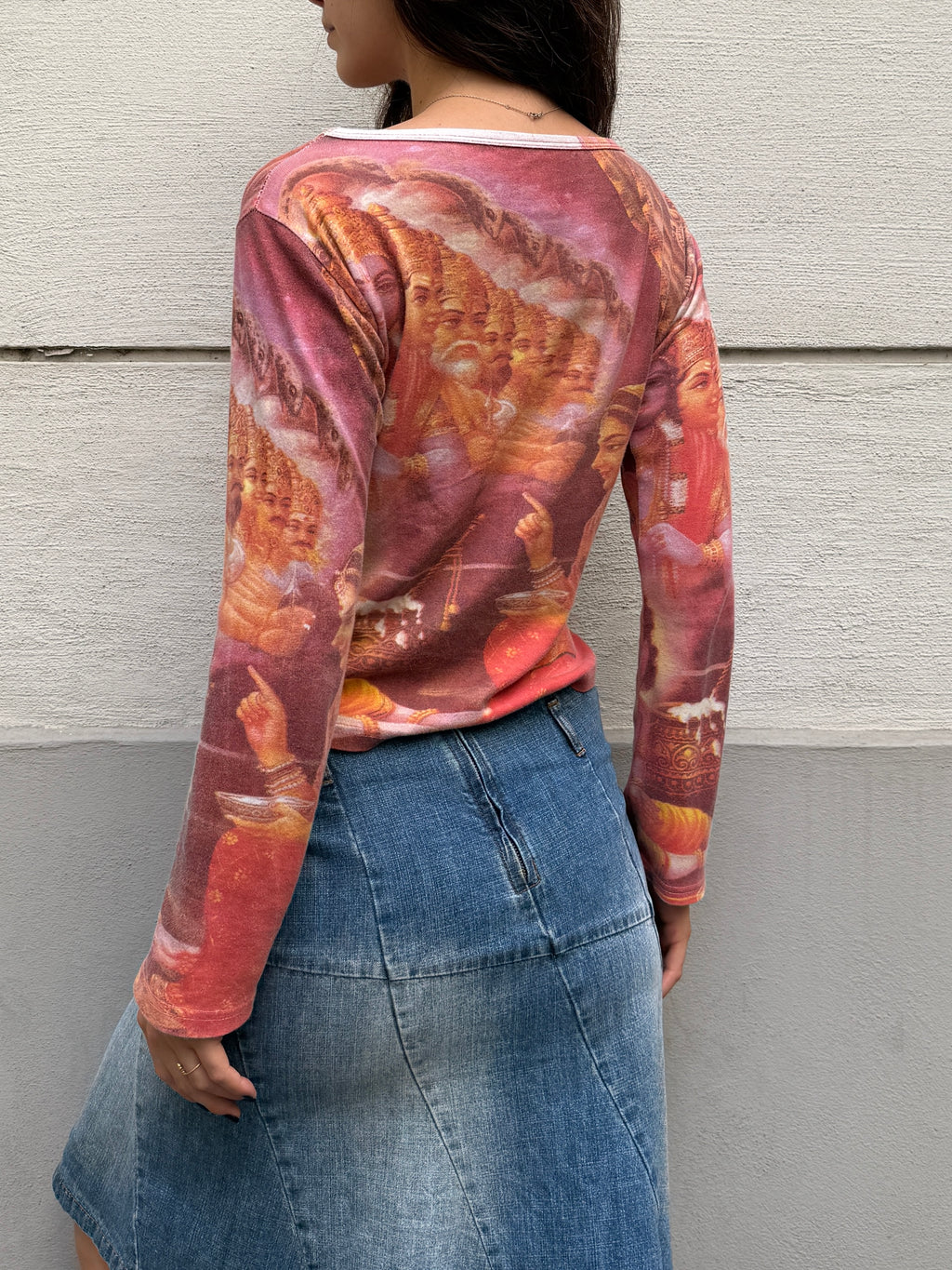 Vintage 100% Cotton Hindu Long Sleeve Shirt S/M