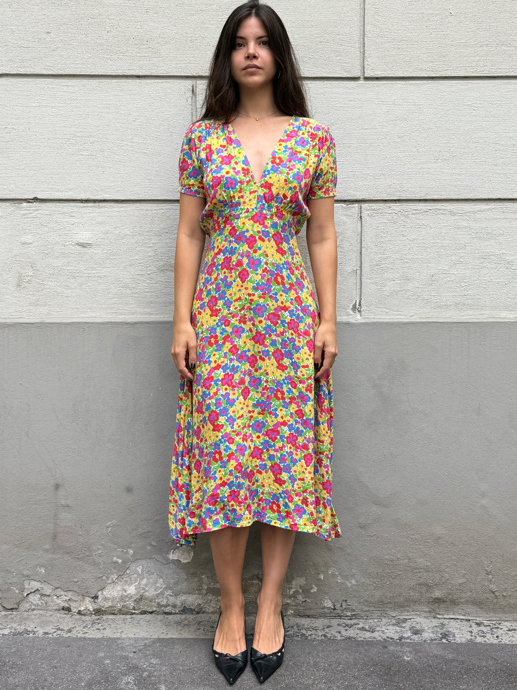 Faithfull the Brand Floral Midi Dress S