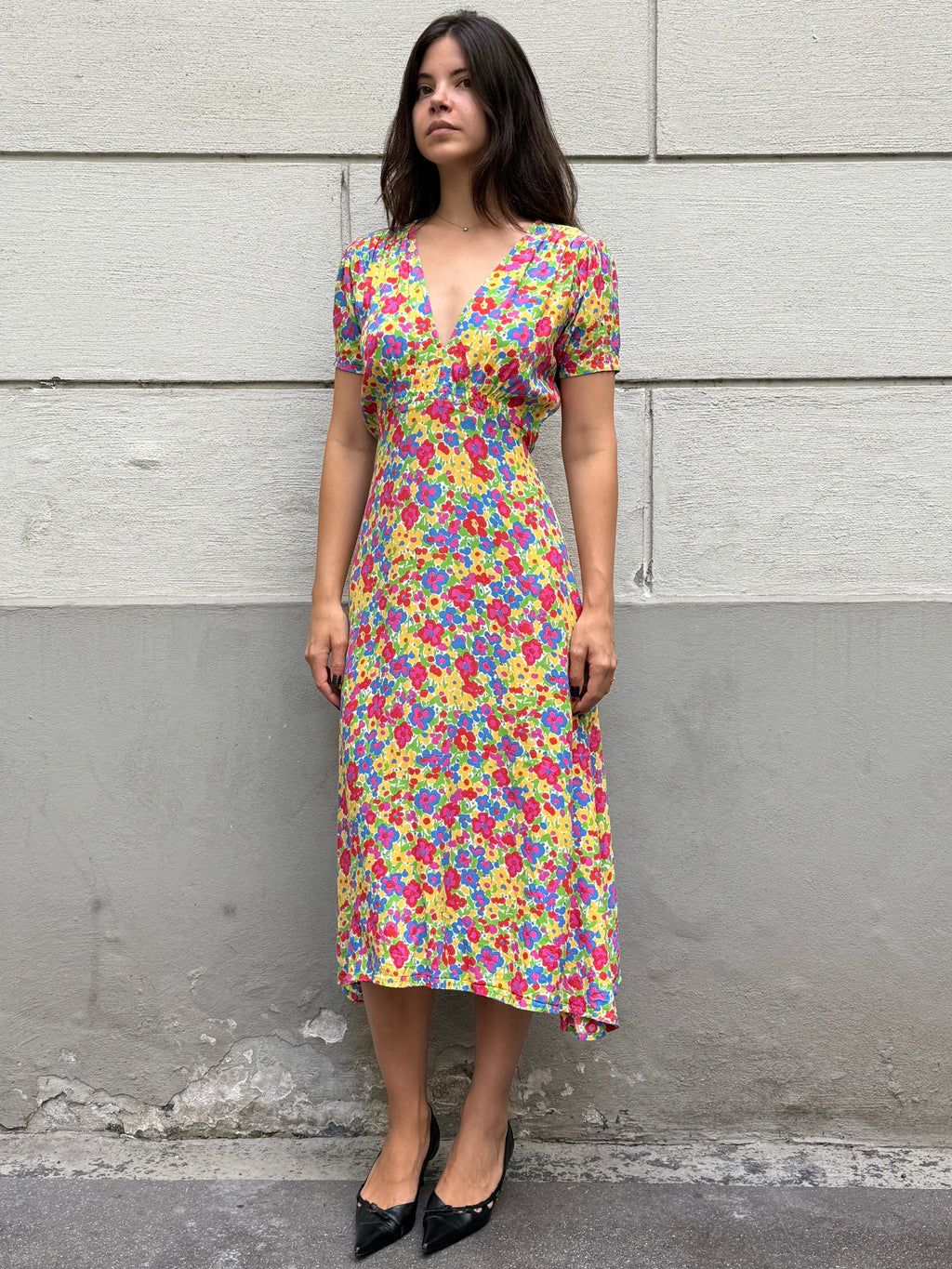 Faithfull the Brand Floral Midi Dress S