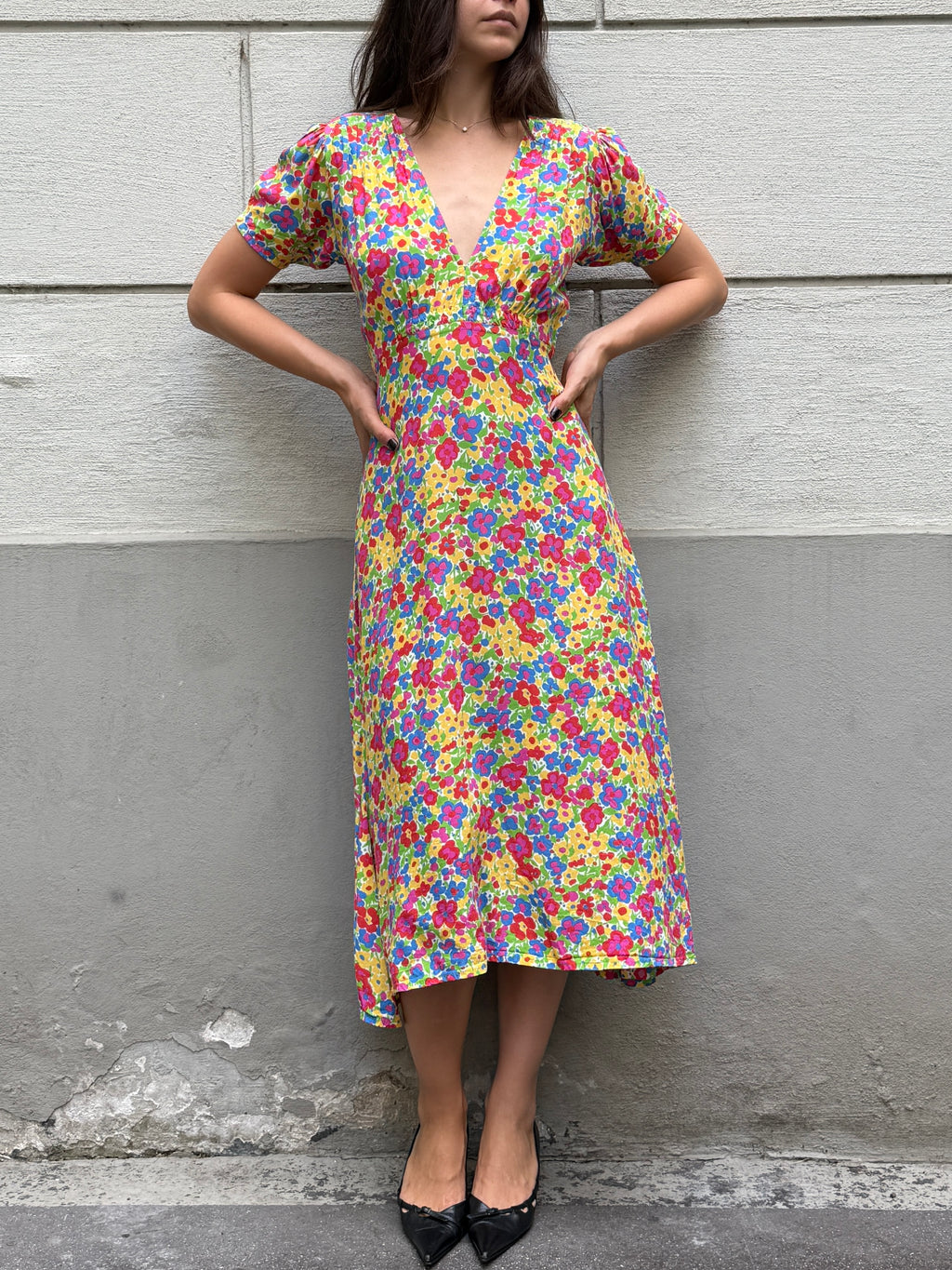 Faithfull the Brand Floral Midi Dress S
