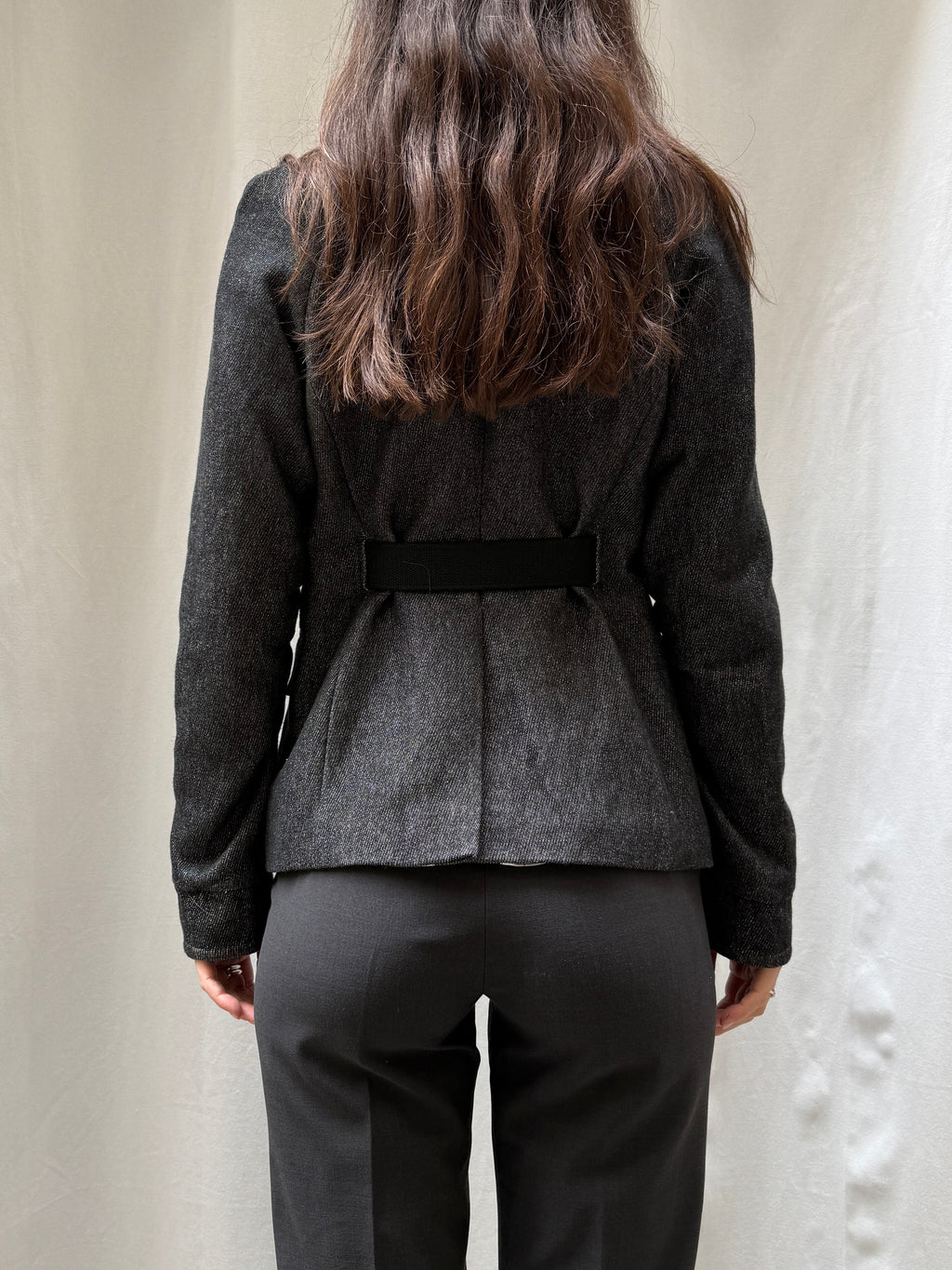 Cop Copine Belted Dark Gray Blazer Jacket S/M