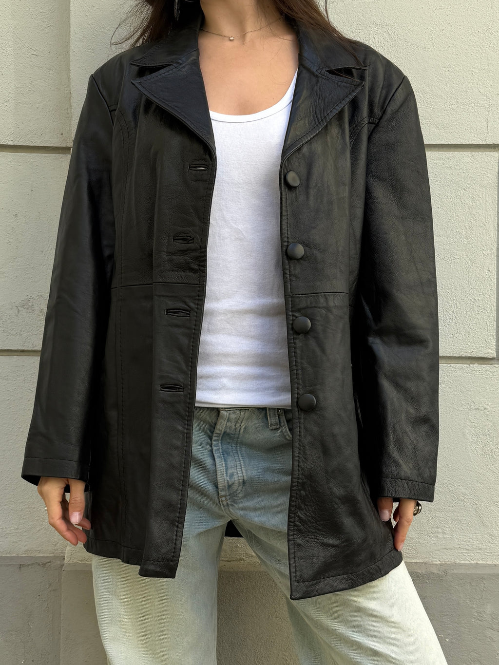 Vintage 100% Genuine Leather Black Jacket L
