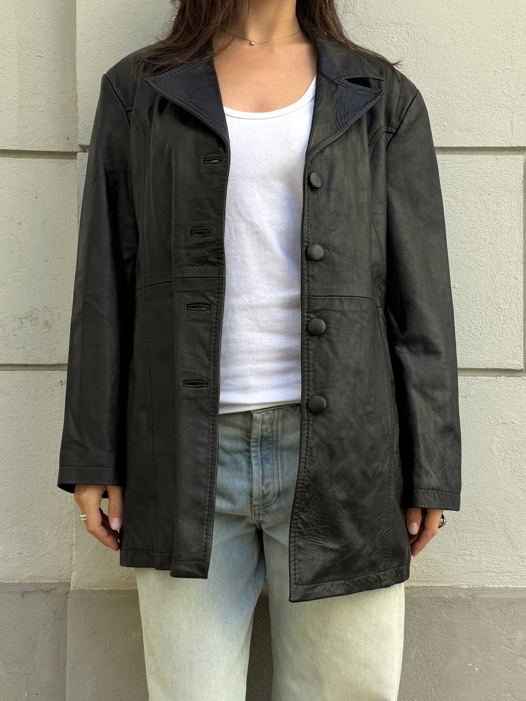 Vintage 100% Genuine Leather Black Jacket L