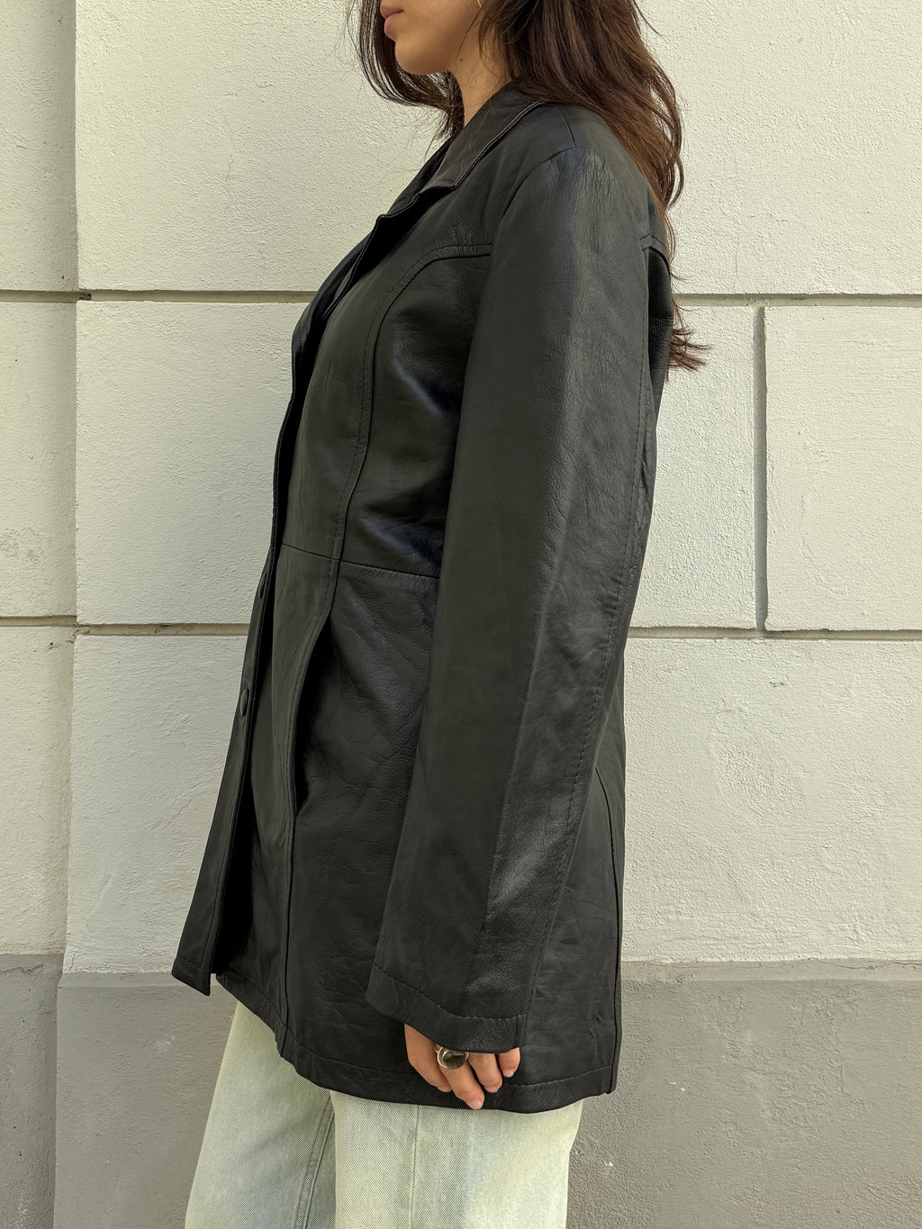 Vintage 100% Genuine Leather Black Jacket L