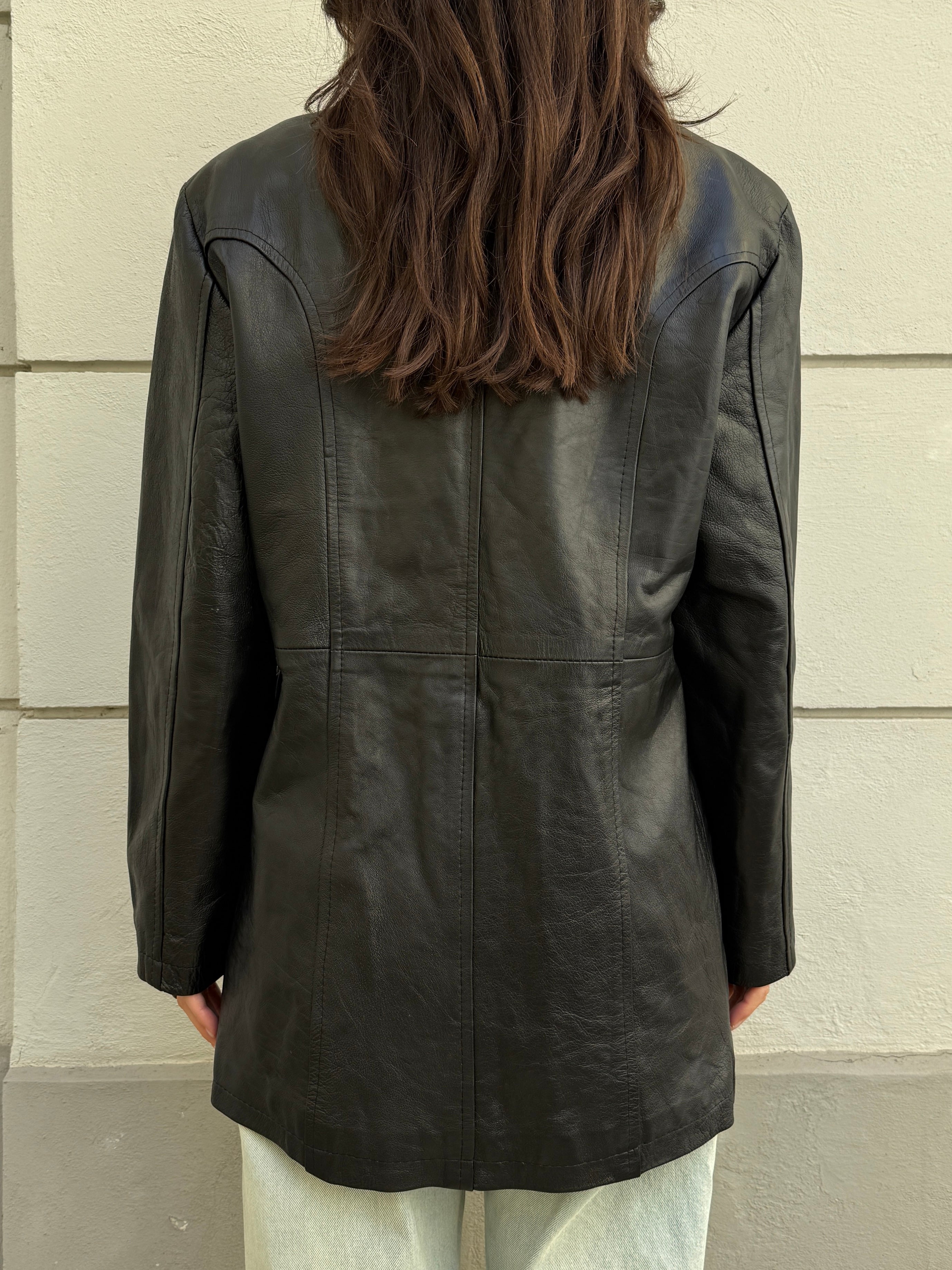Vintage 100% Genuine Leather Black Jacket L