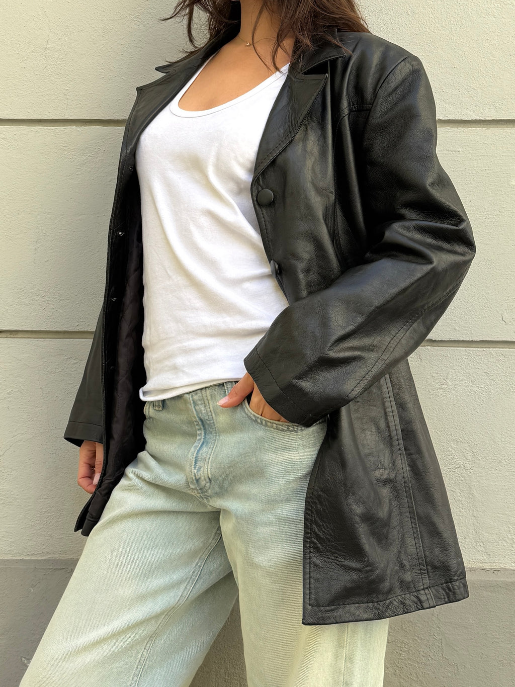 Vintage 100% Genuine Leather Black Jacket L