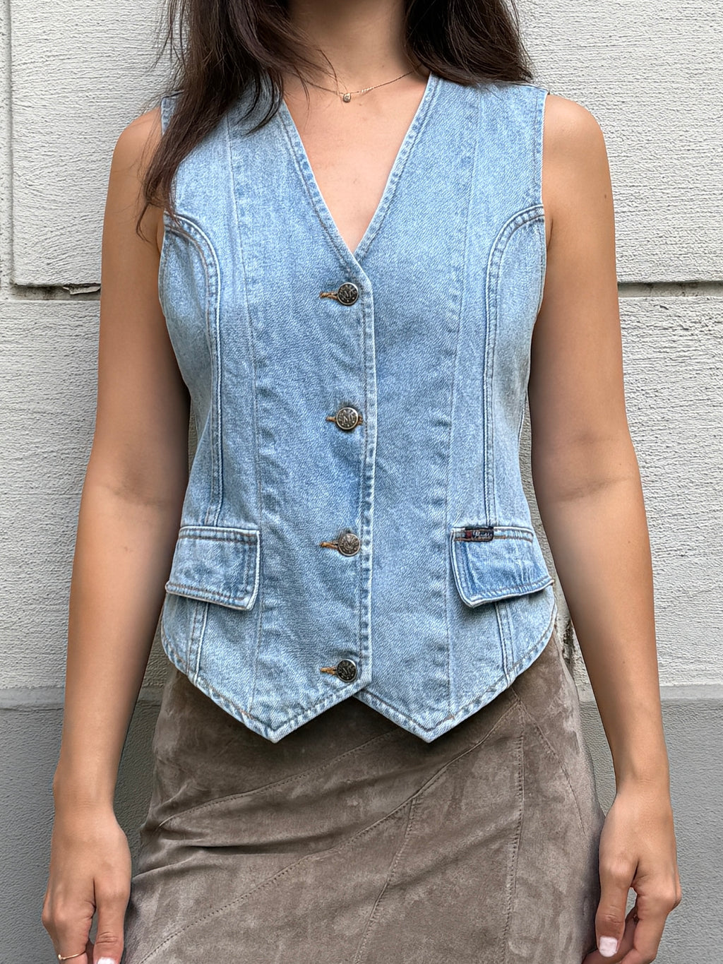 Vintage 100% Cotton Light Blue Vest M