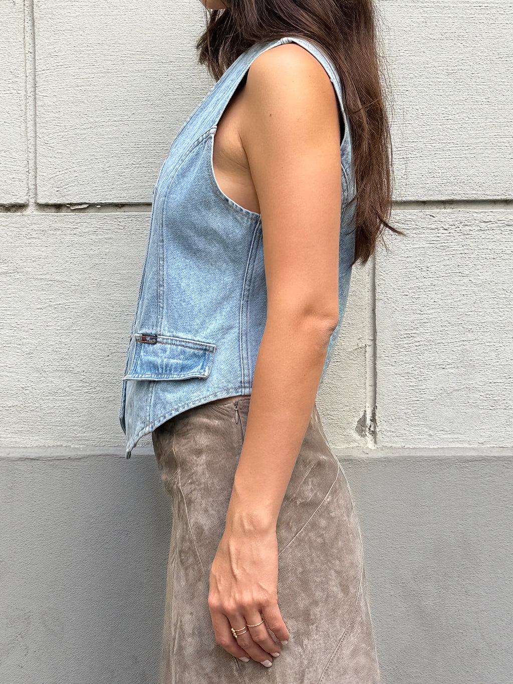 Vintage 100% Cotton Light Blue Vest M