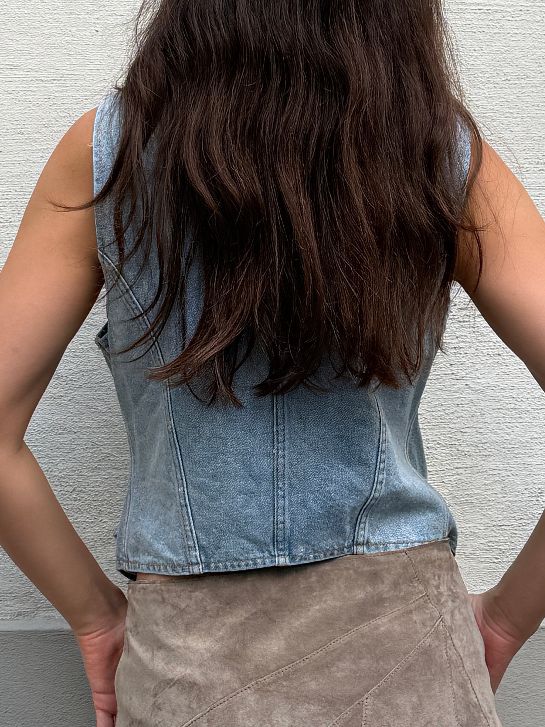 Vintage 100% Cotton Light Blue Vest M