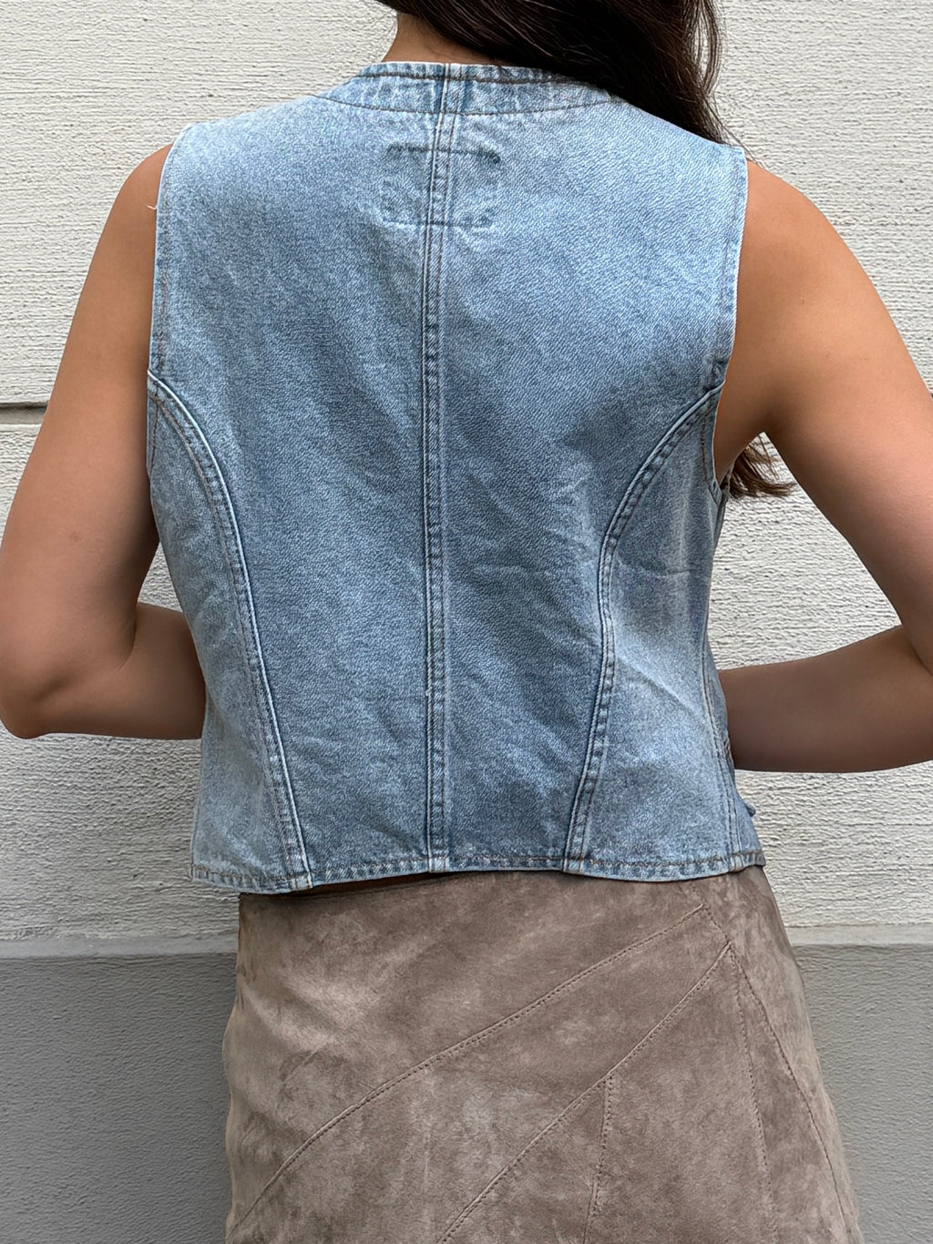 Vintage 100% Cotton Light Blue Vest M