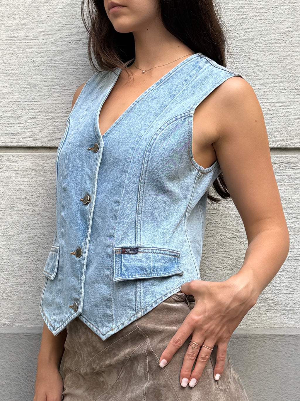 Vintage 100% Cotton Light Blue Vest M