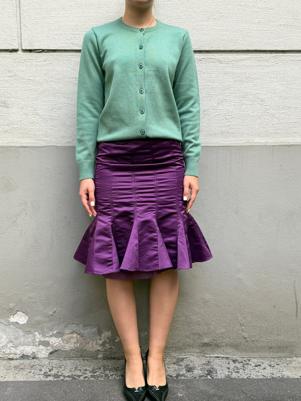 Vintage Giorgio Armani Purple Peplum Skirt XS