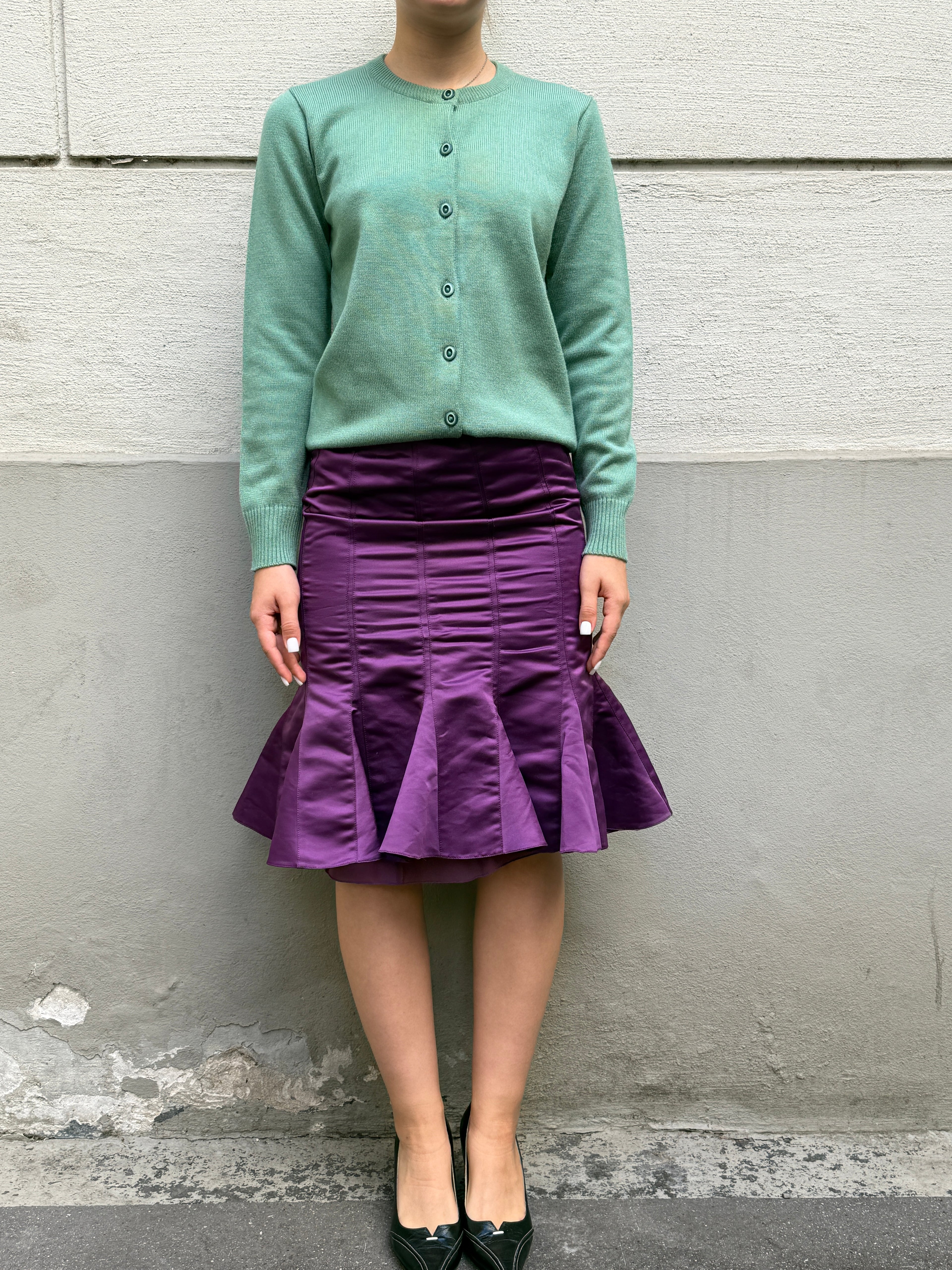 Vintage Giorgio Armani Purple Peplum Skirt XS