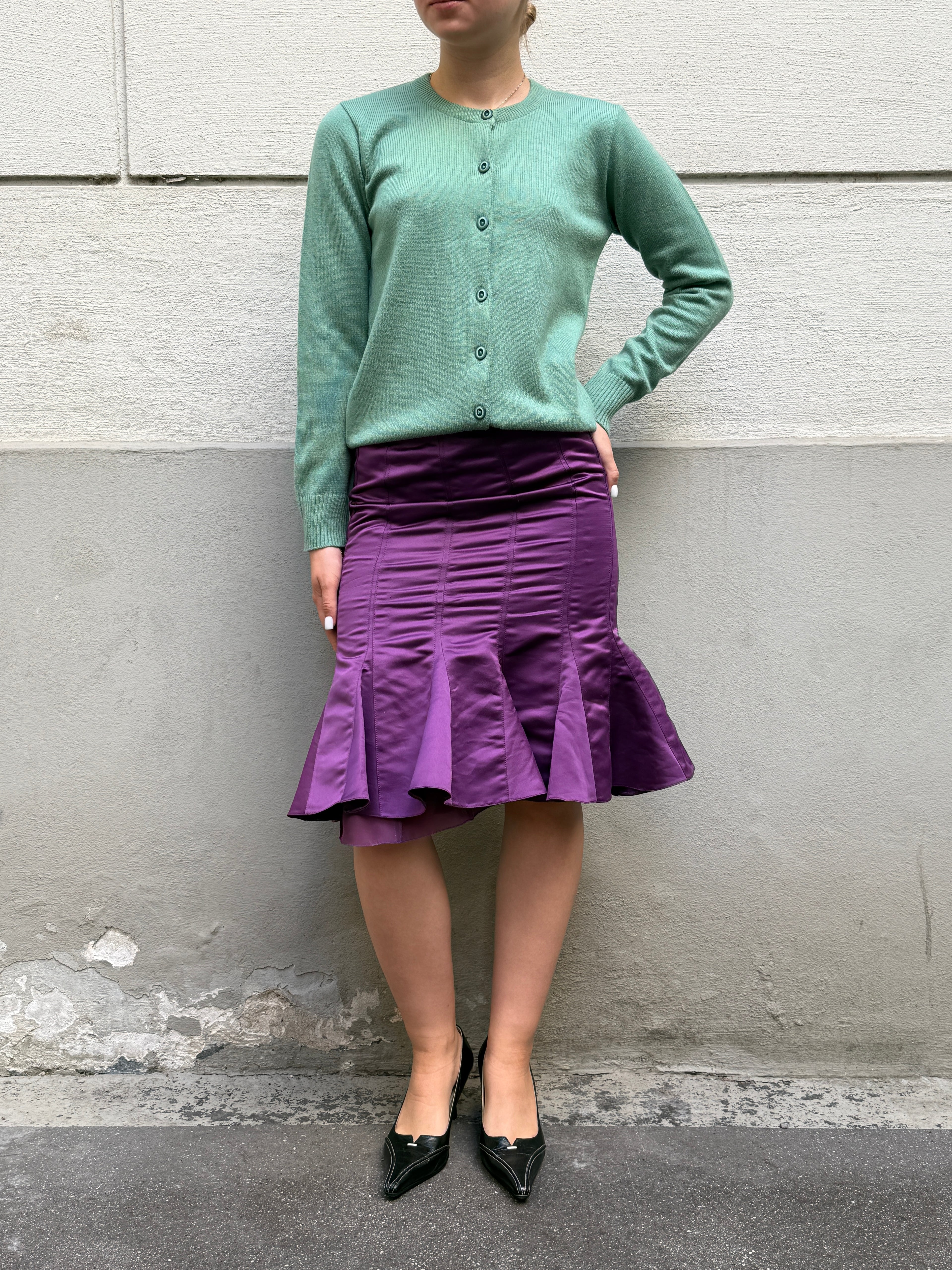 Vintage Giorgio Armani Purple Peplum Skirt XS