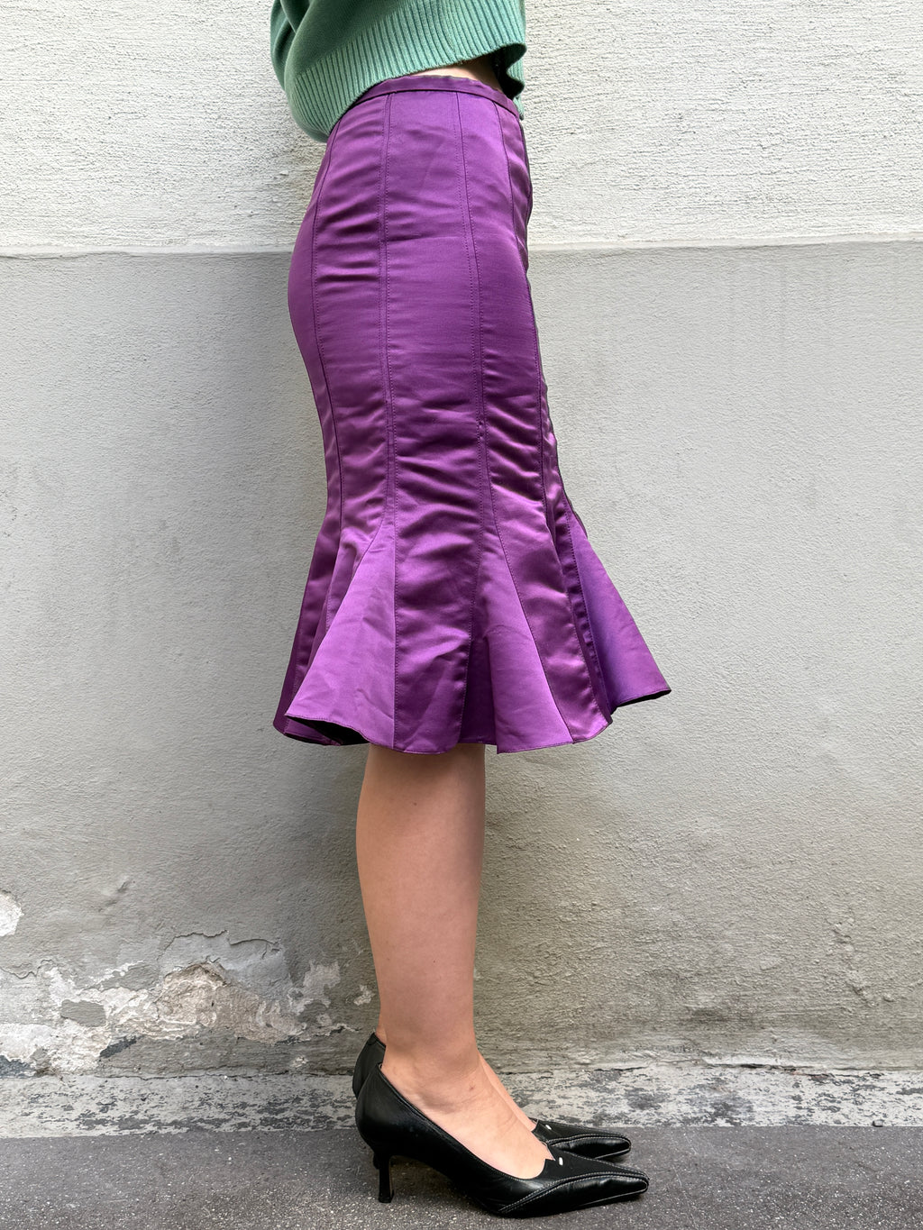 Vintage Giorgio Armani Purple Peplum Skirt XS