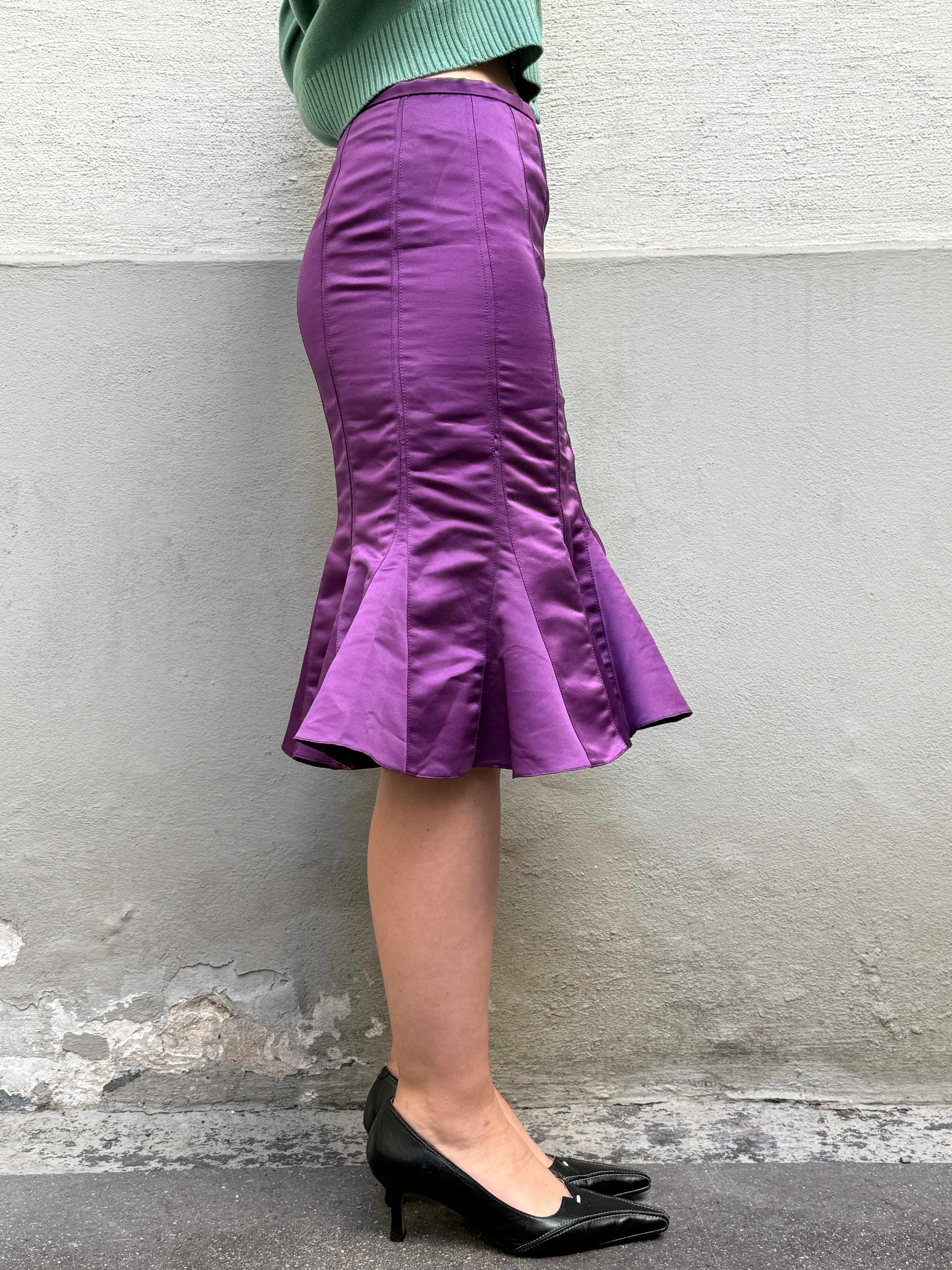 Vintage Giorgio Armani Purple Peplum Skirt XS