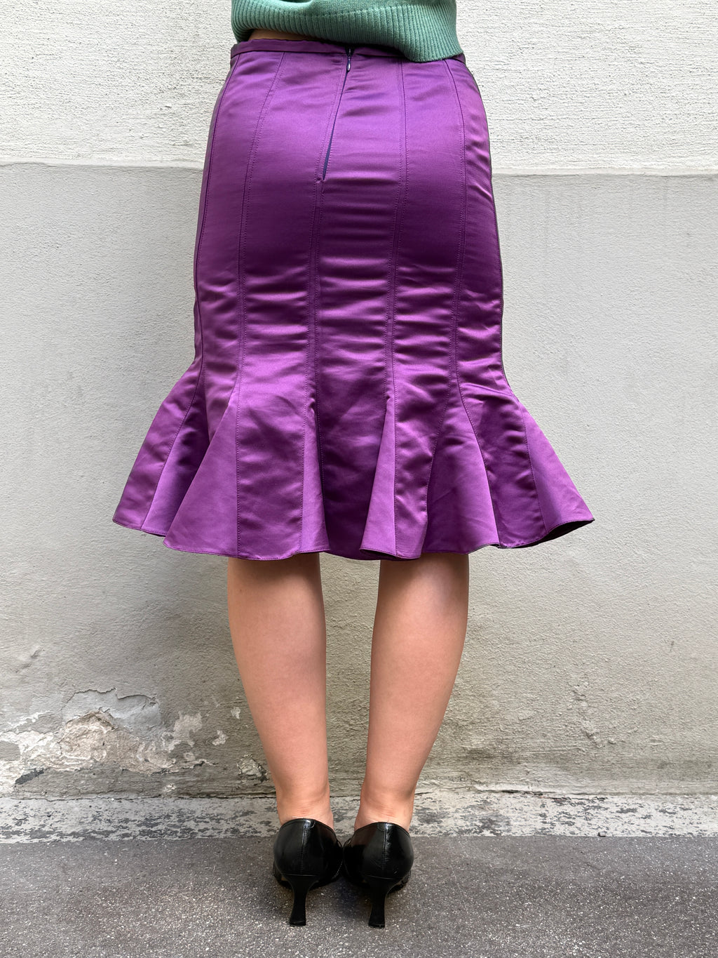 Vintage Giorgio Armani Purple Peplum Skirt XS