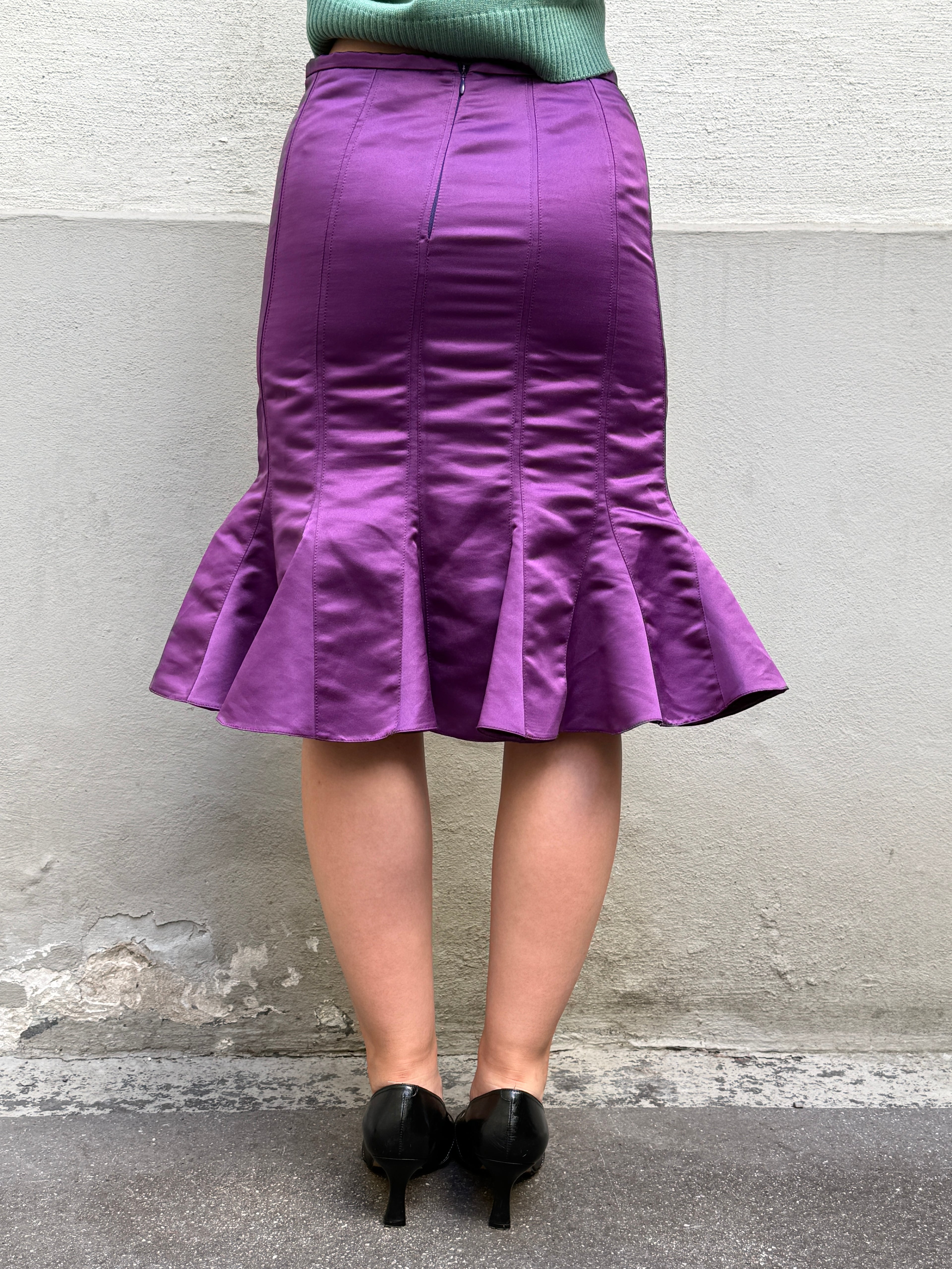 Vintage Giorgio Armani Purple Peplum Skirt XS