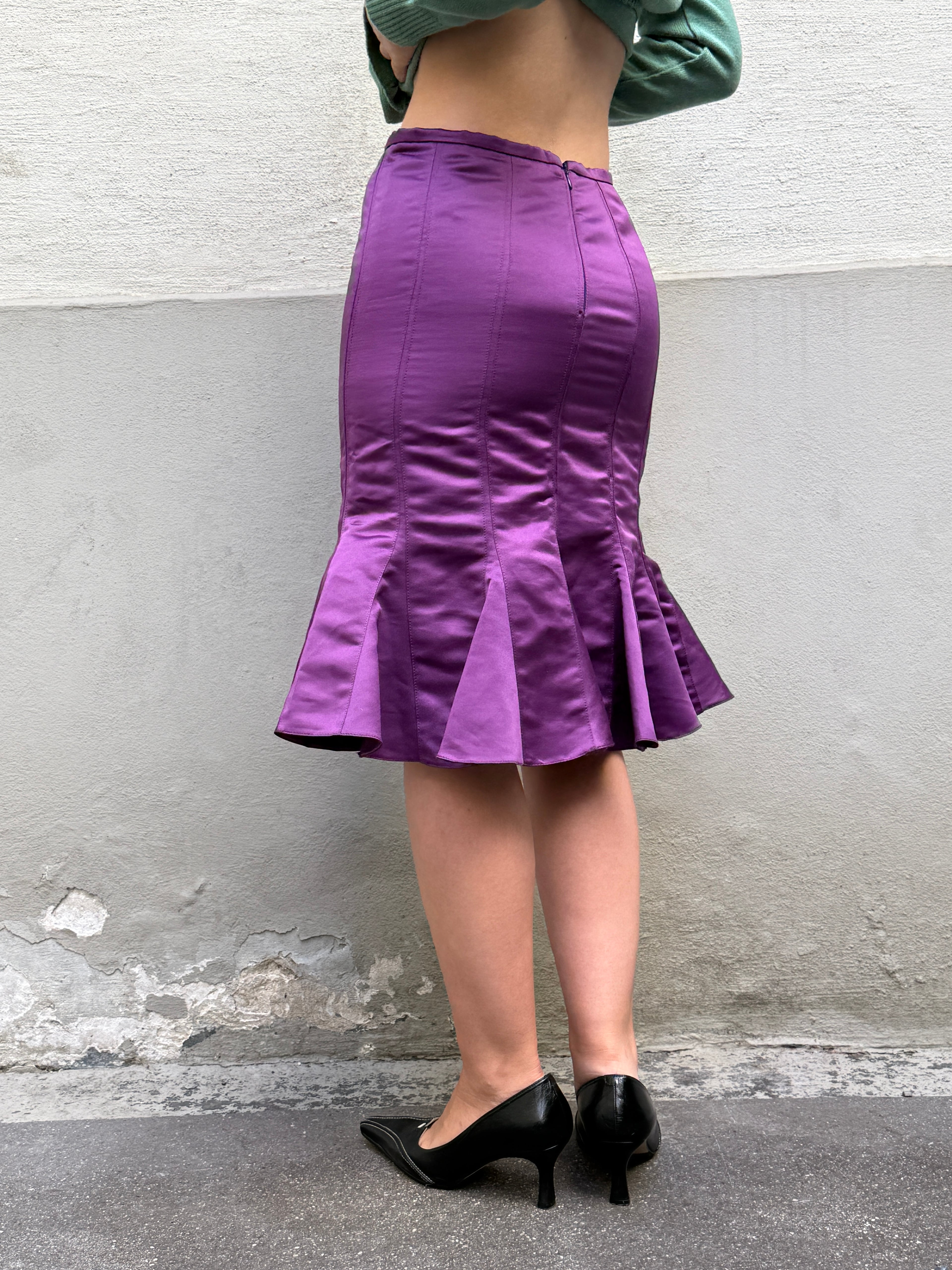 Vintage Giorgio Armani Purple Peplum Skirt XS