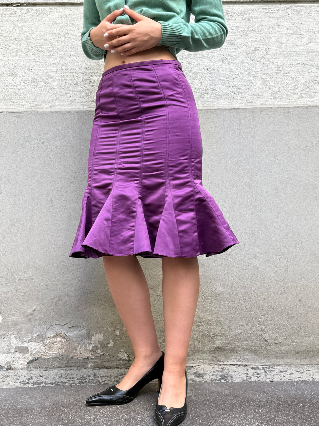 Vintage Giorgio Armani Purple Peplum Skirt XS