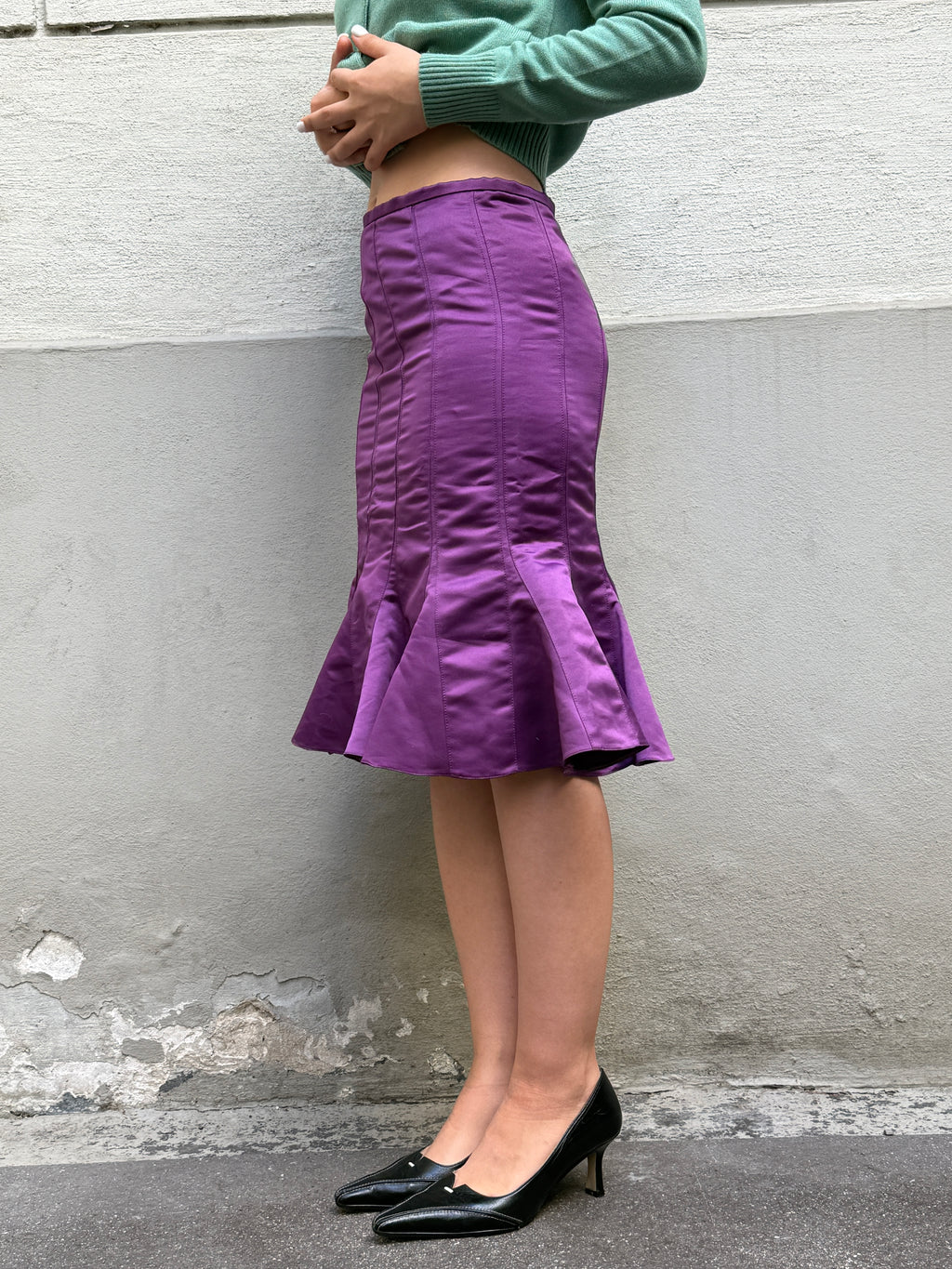 Vintage Giorgio Armani Purple Peplum Skirt XS