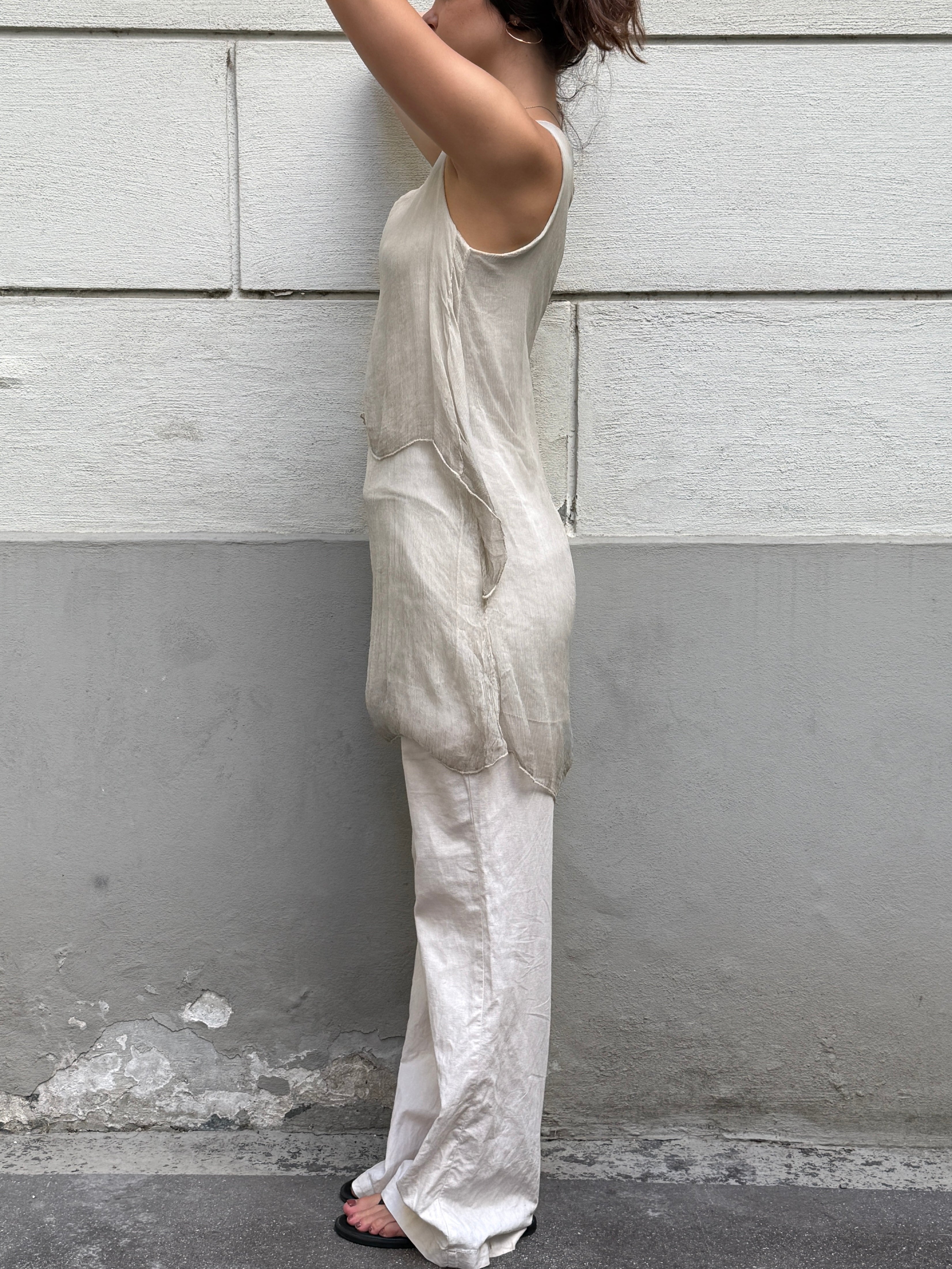 Vintage 100% Silk Sheer Flowy Mini Dress/Tunic Top