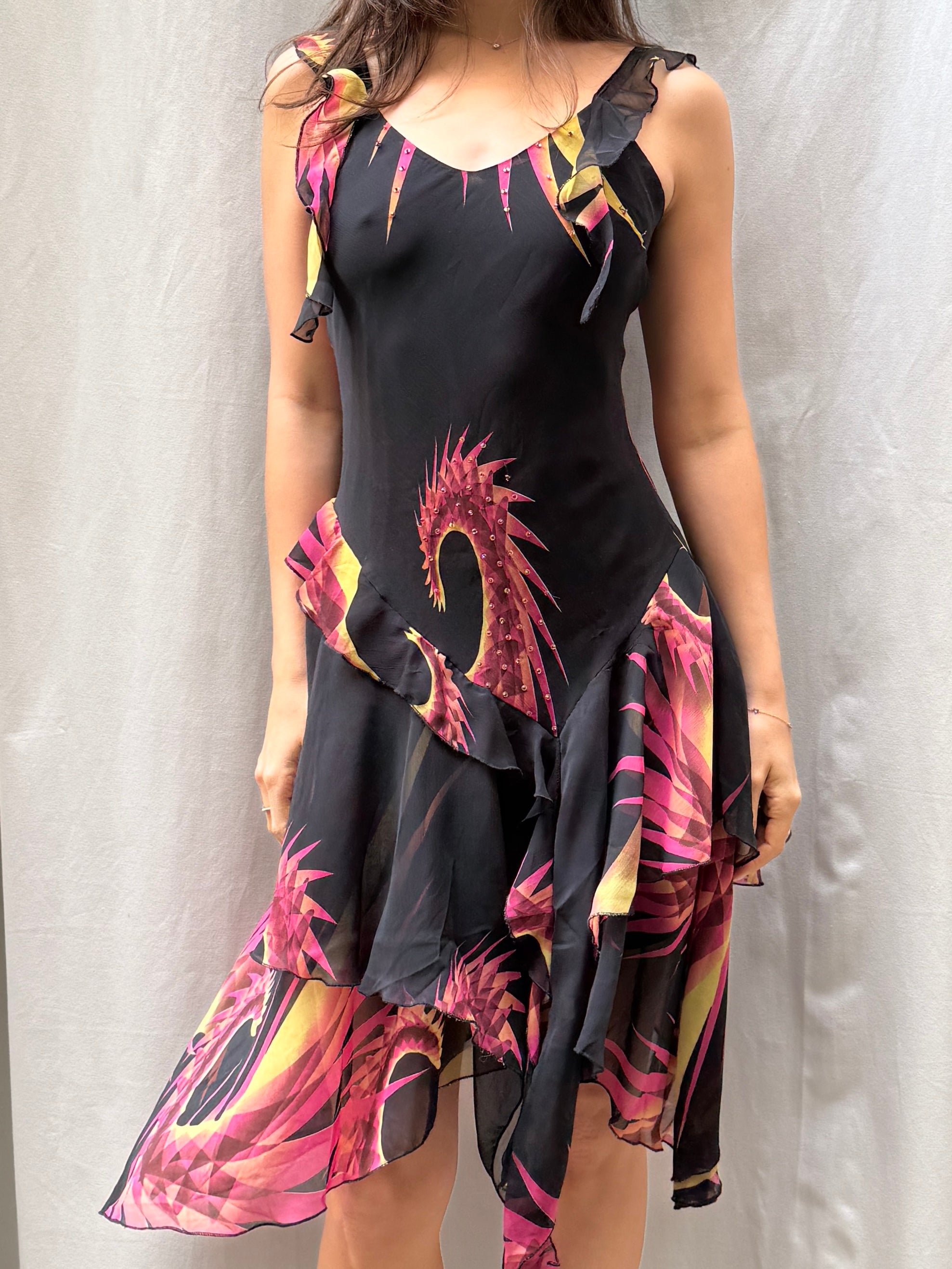 Vintage Y2K Fairy Asymmetrical Dress S