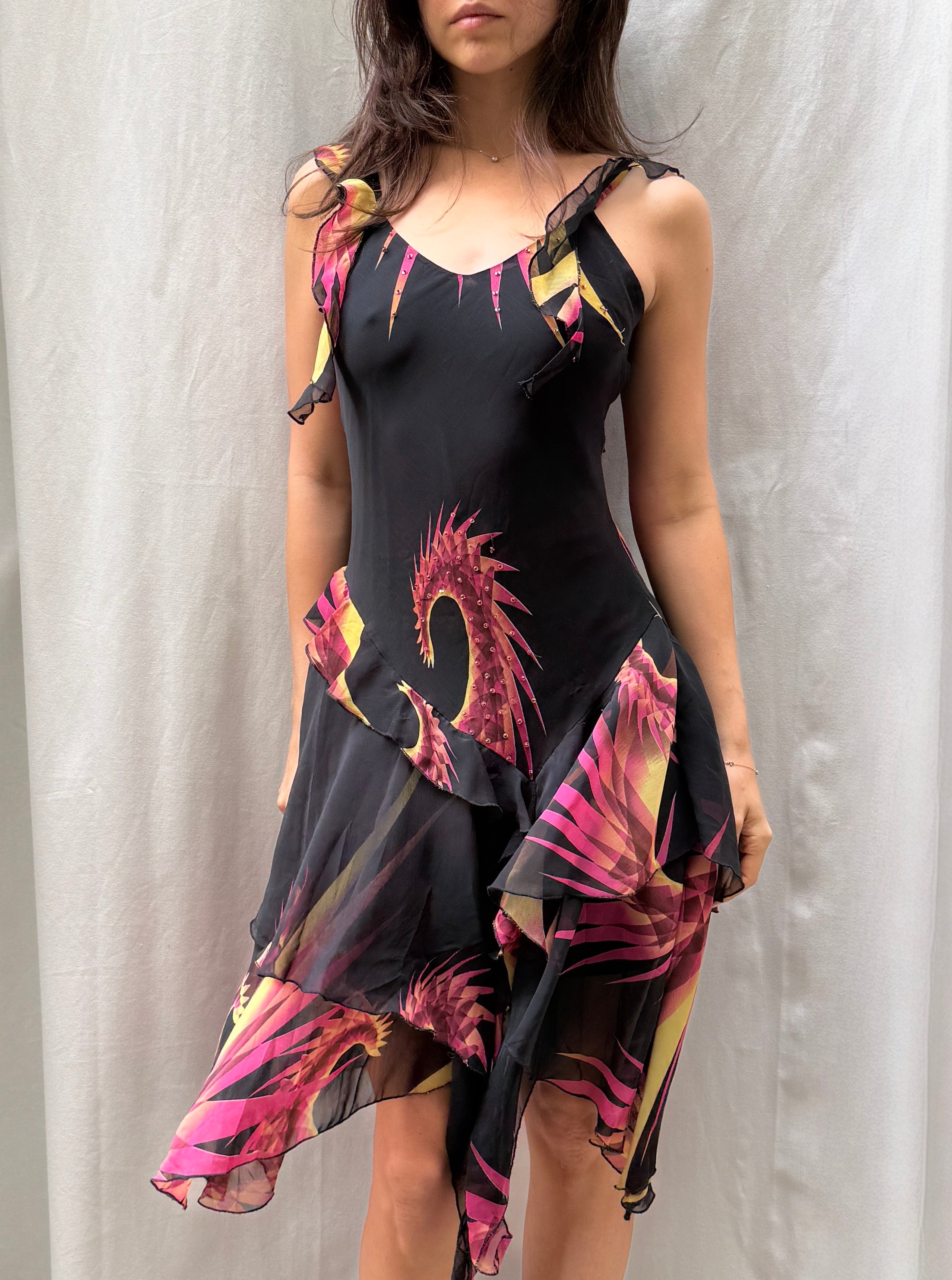 Vintage Y2K Fairy Asymmetrical Dress S