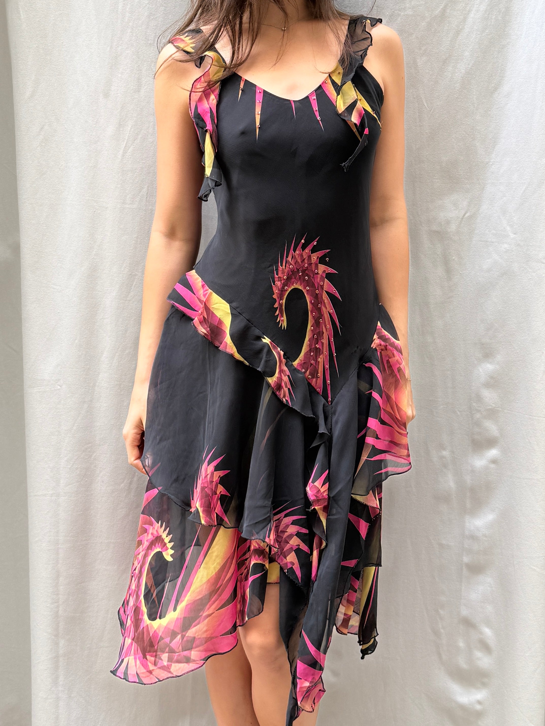 Vintage Y2K Fairy Asymmetrical Dress S