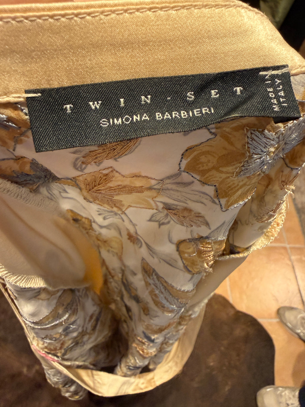 Vintage Twinset 100% Silk Wrap Beaded Print Skirt M